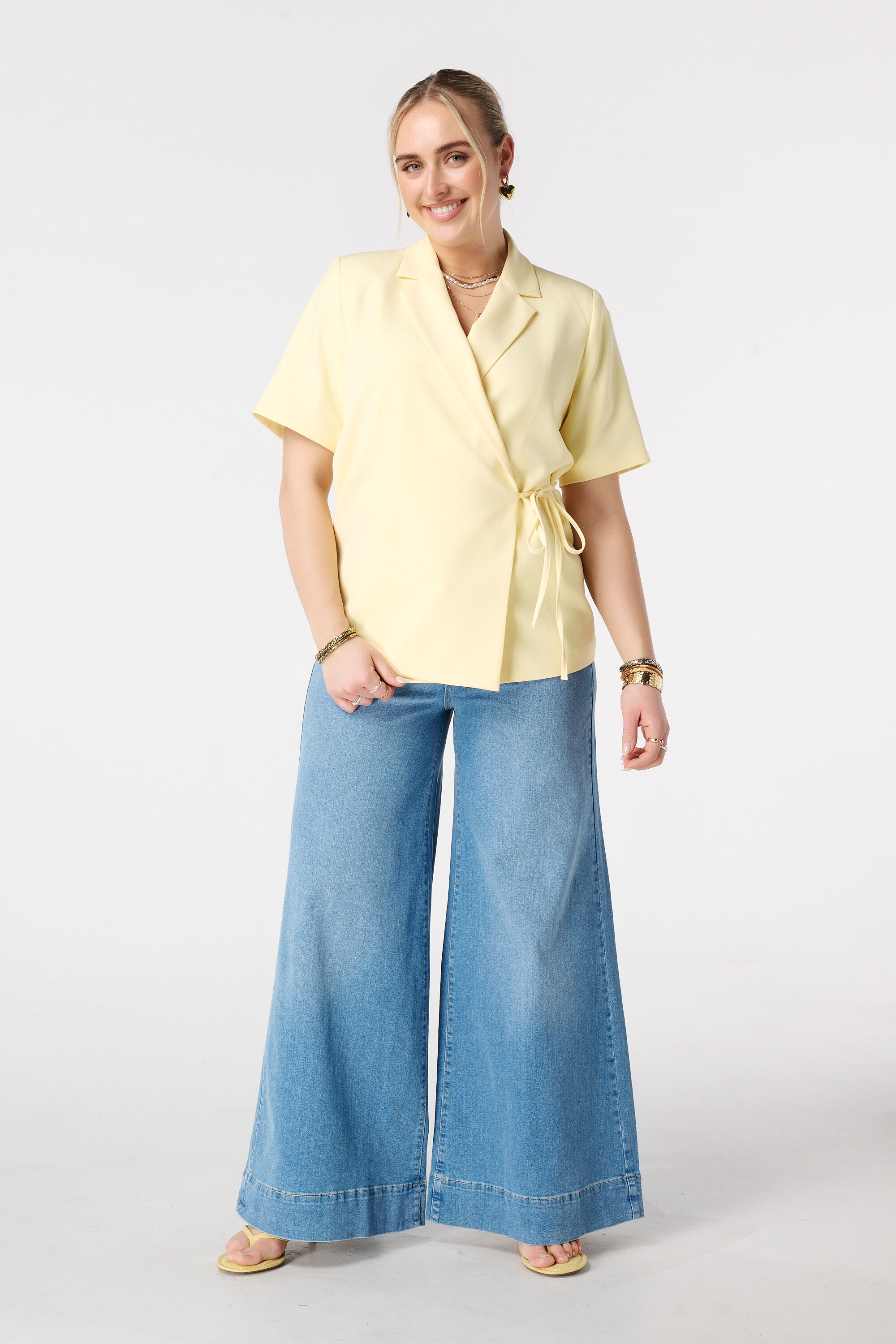 Blazer mit kurzen &Auml;rmeln und Wickeloptik image number 5