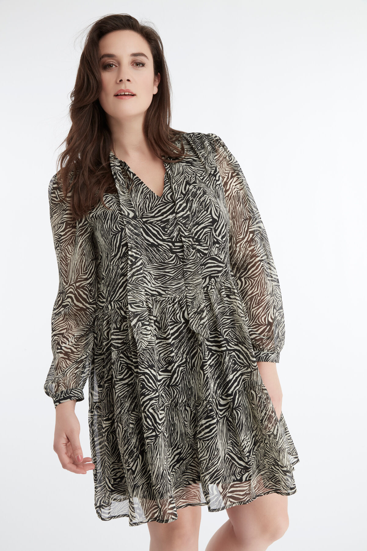 Kurzes Kleid mit Zebra-Print image number 3