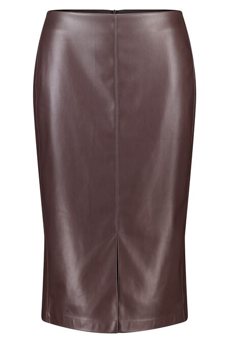Midi-Rock aus PU-Kunstleder
