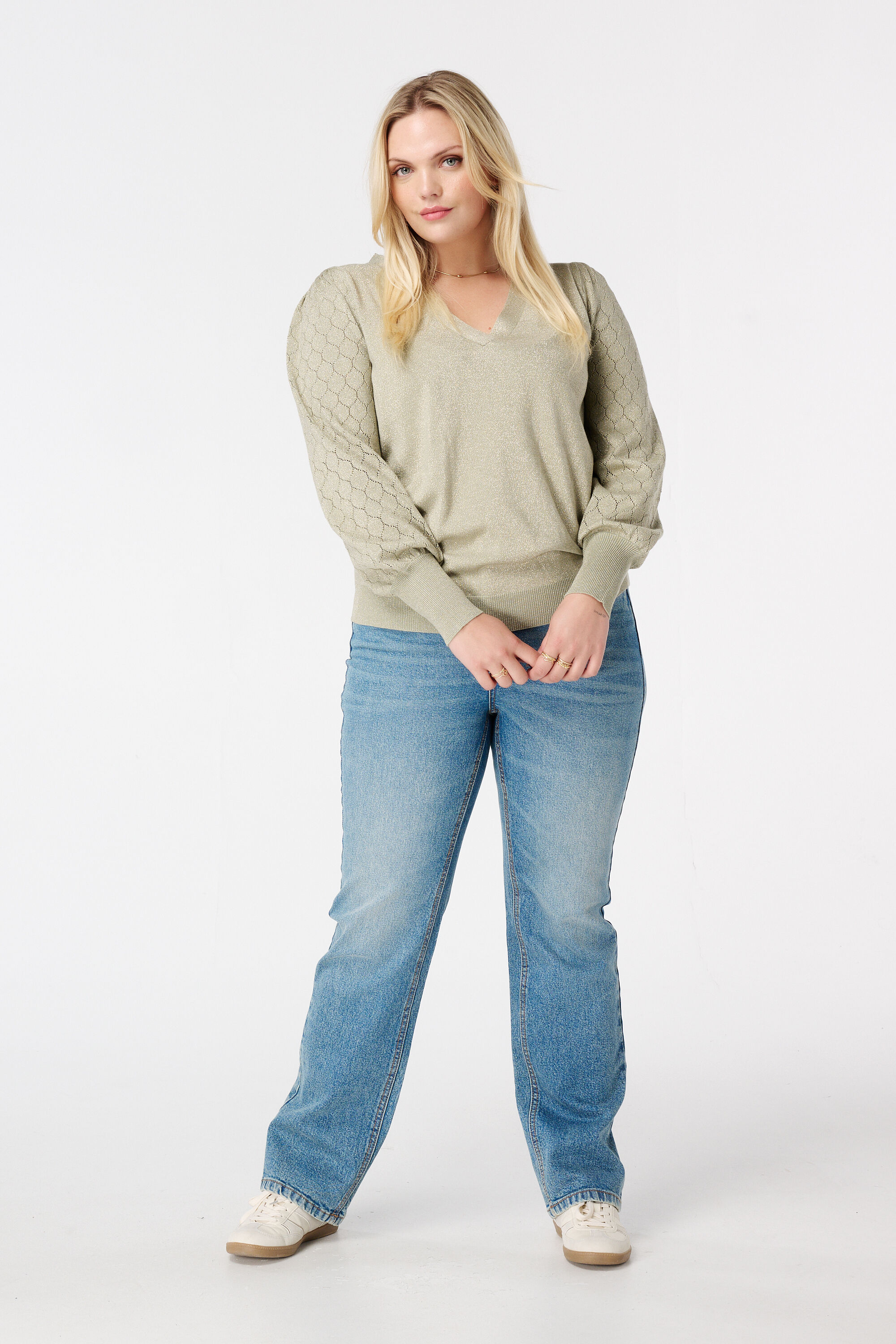 Pullover mit Lurex und Details an den &Auml;rmeln image number 5