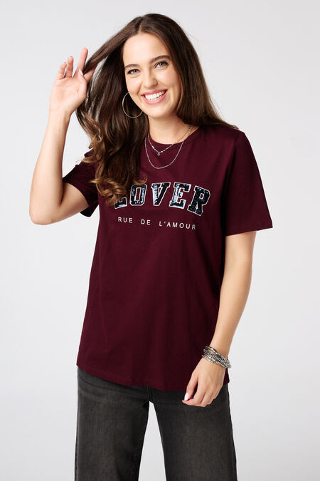 T-Shirt mit Pailletten-Aufdruck T-Shirt mit Pailletten-Aufdruck