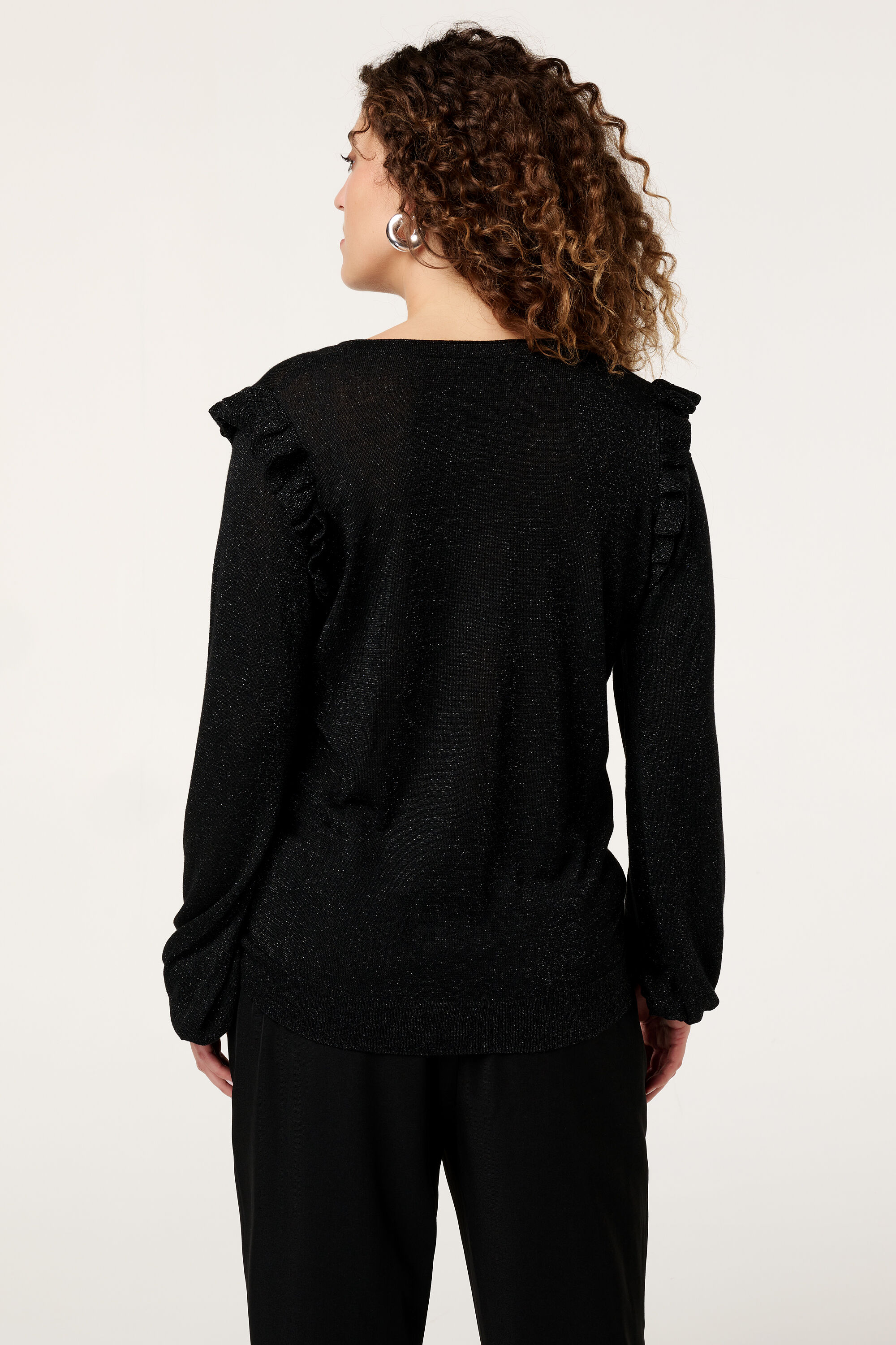 Pullover mit R&uuml;schen und Glitzer image number 3