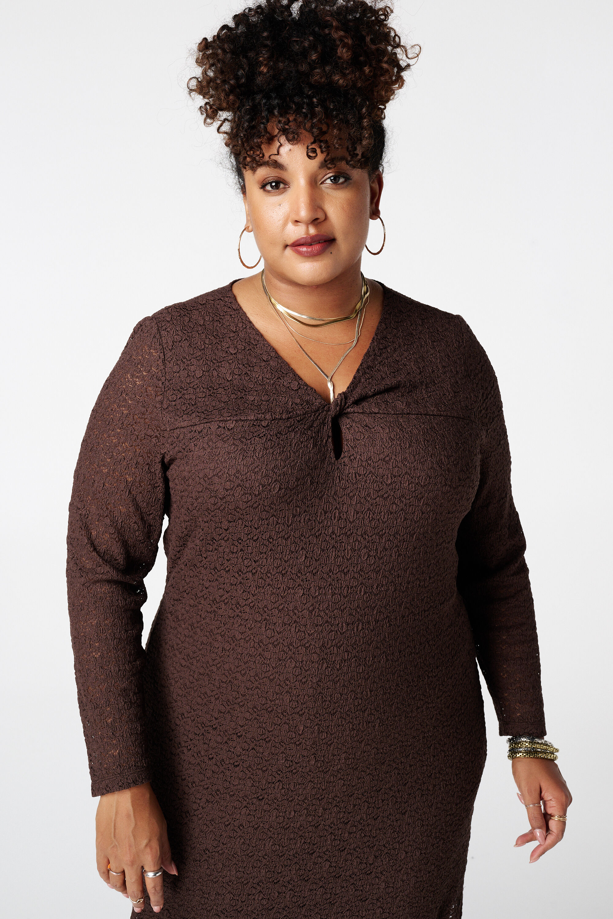 Kanten Midi-Kleid image number 4