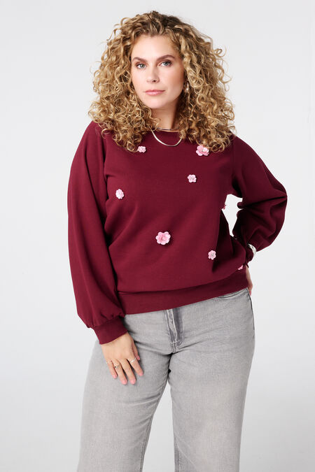 Pullover mit 3D-Blumen Pullover mit 3D-Blumen