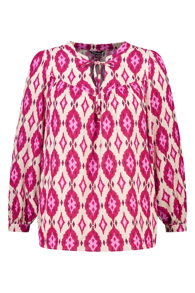 Bluse mit Print und Spulen image number 1