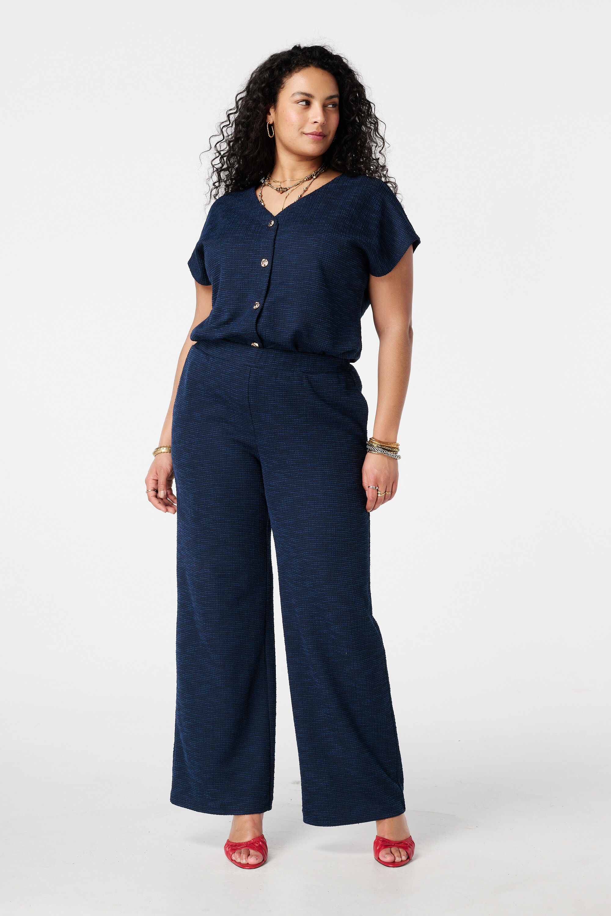 Wide Leg Hose aus Boucl&eacute;