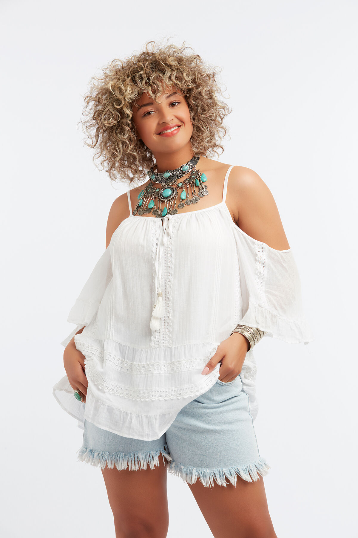 Schulterfreie Bluse image number 4