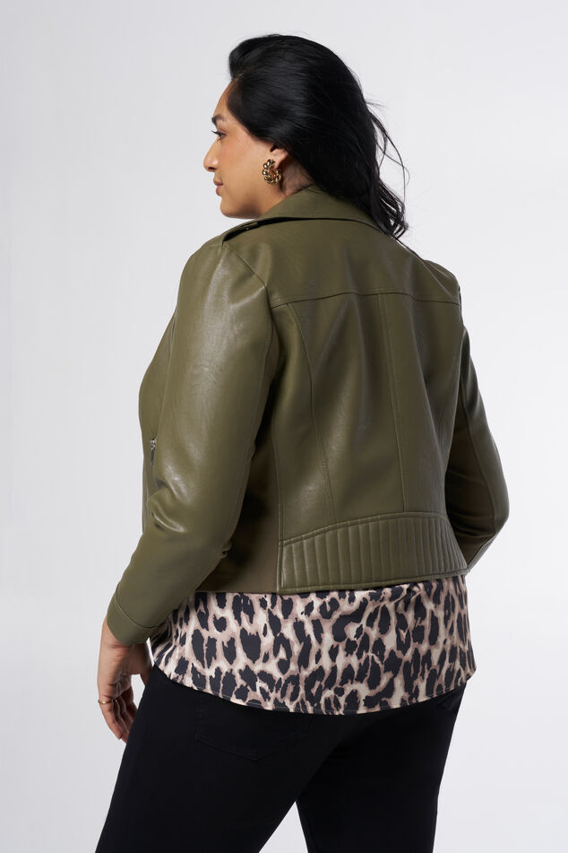 Lederlook-Jacke Jacke mit silbernen Verzierungen  image number 3