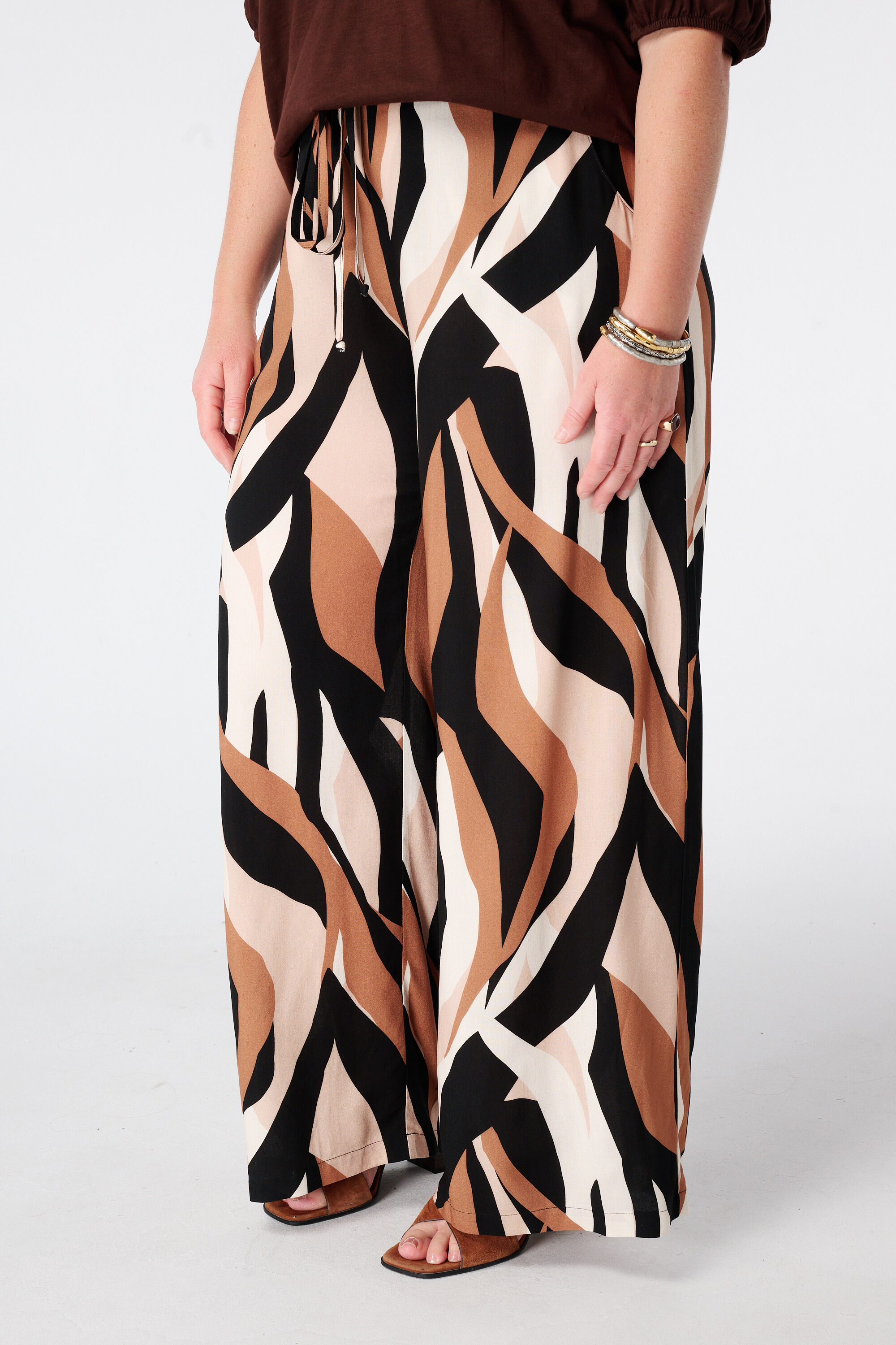 Wide Leg Hose mit Print image number 5