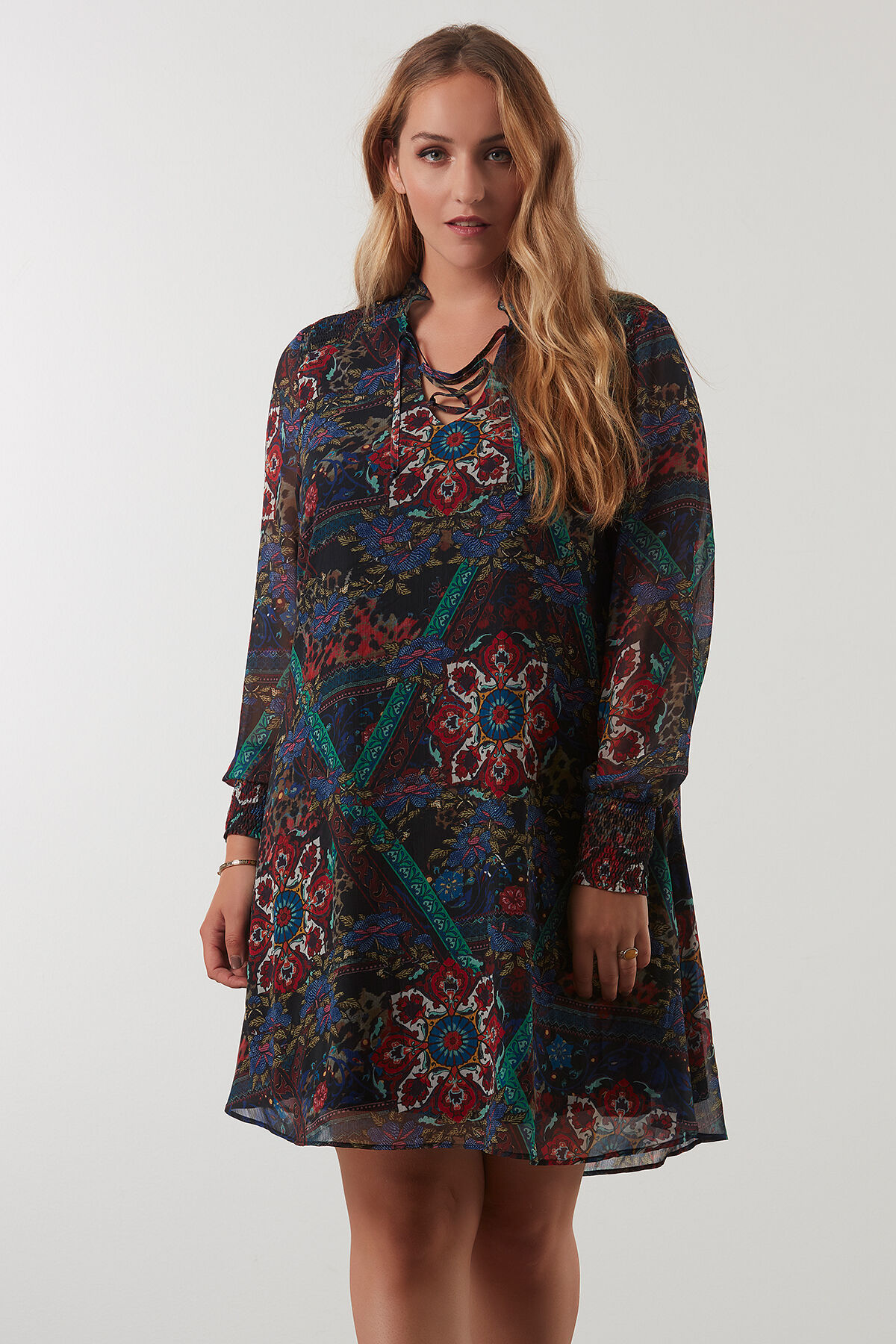 R&uuml;schen-Kleid im Loose fit image number 3