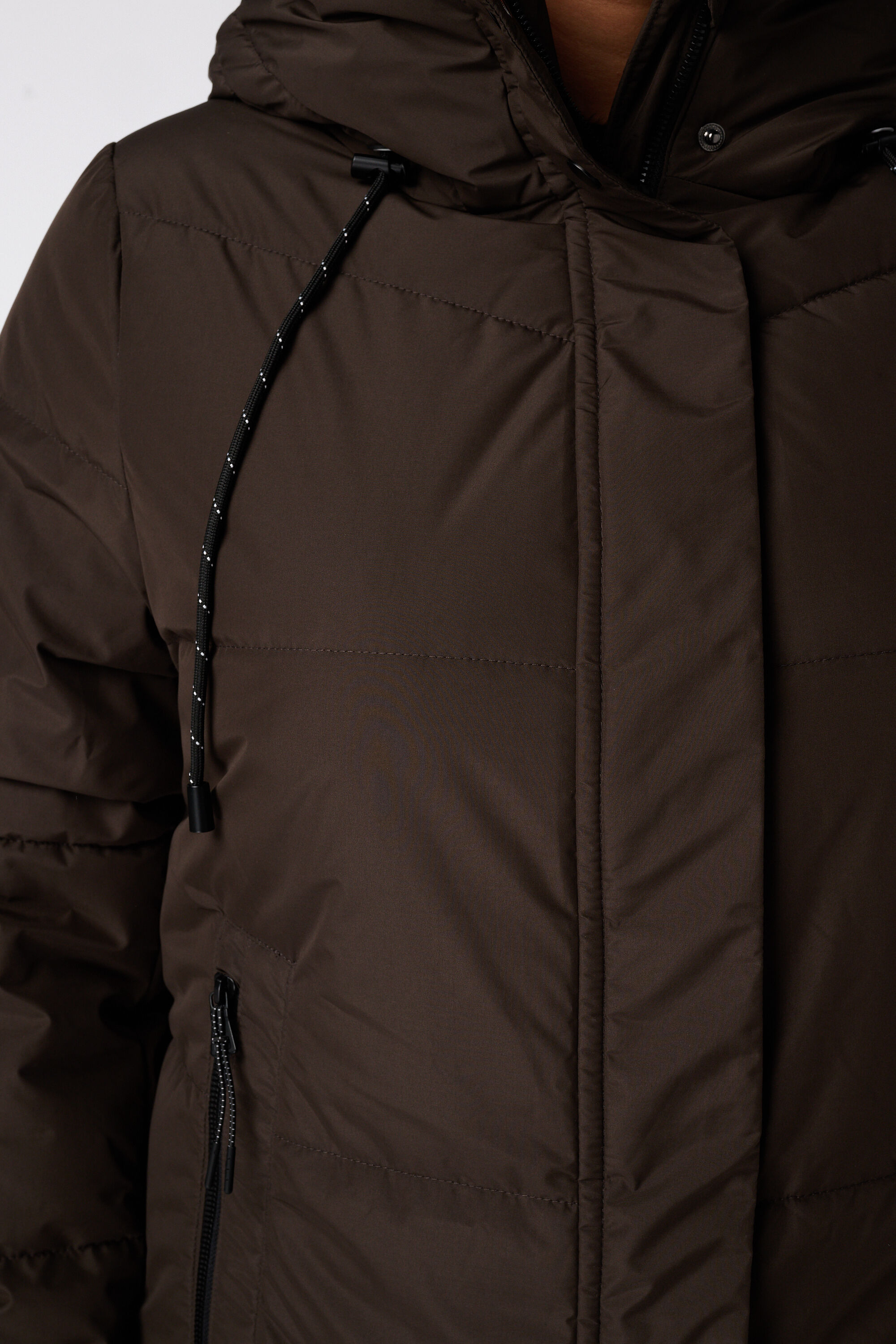 Lange gesteppte Jacke mit Kapuze image number 6