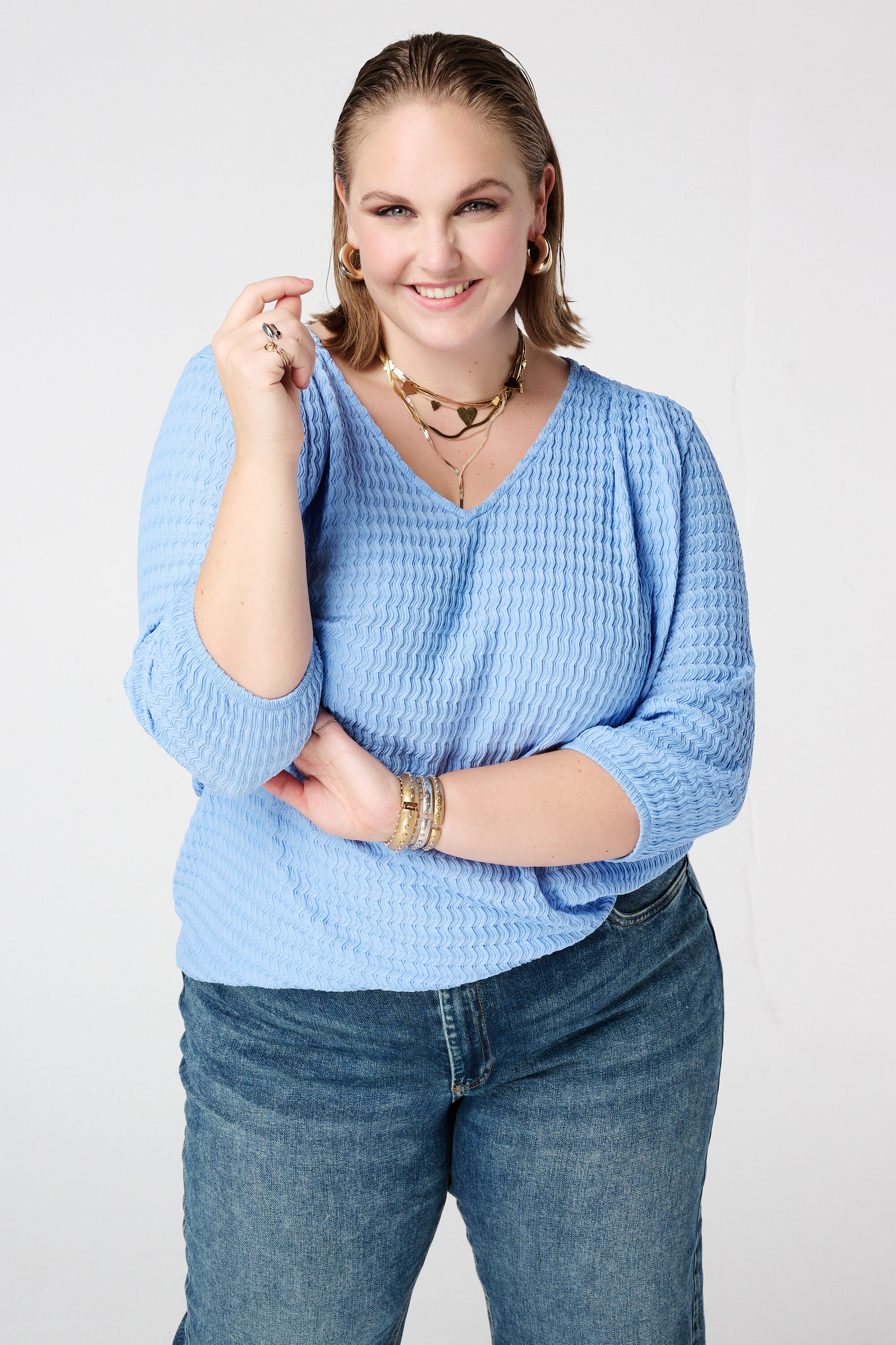 Jersey-Top mit Struktur