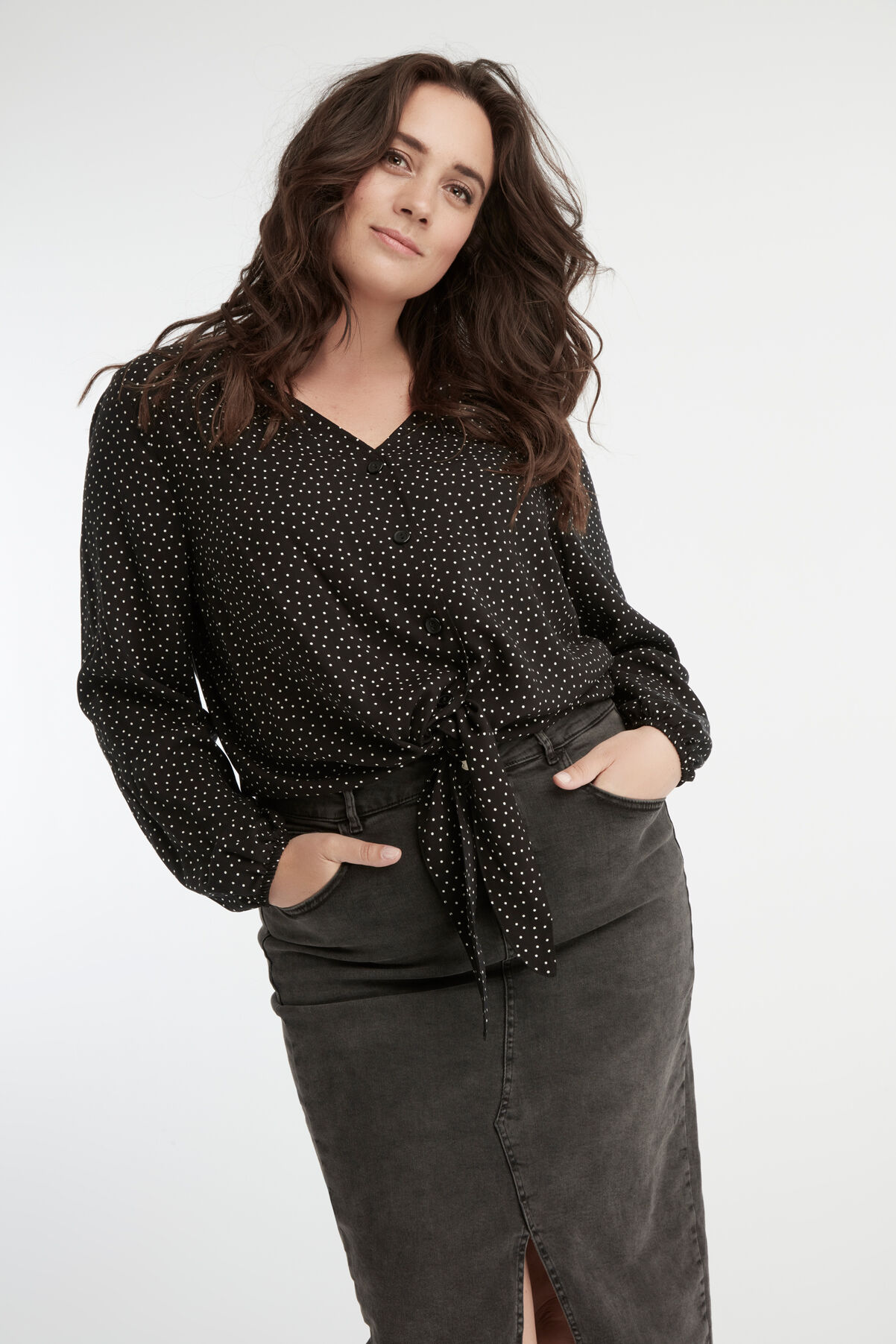 Denim-Rock mit Schlitz image number 6