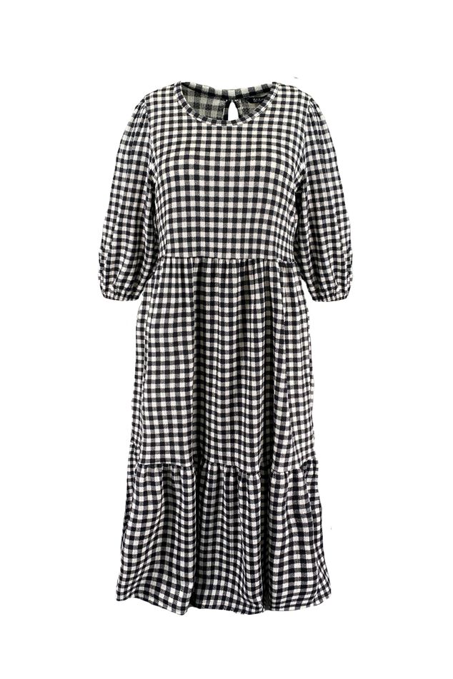 Langes weites Kleid mit Print  image number 1