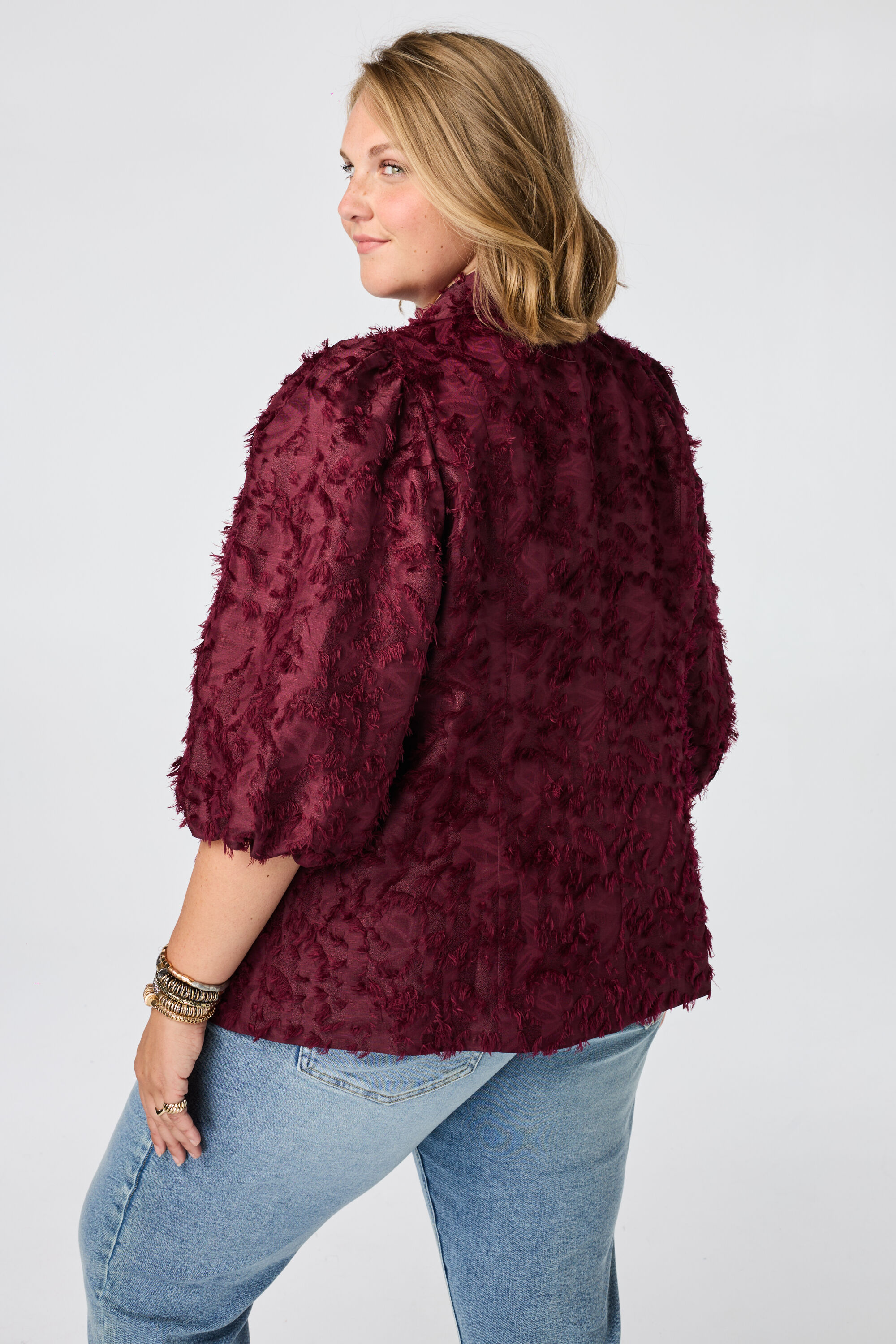 Flauschiger Blazer mit Puff&auml;rmeln image number 3