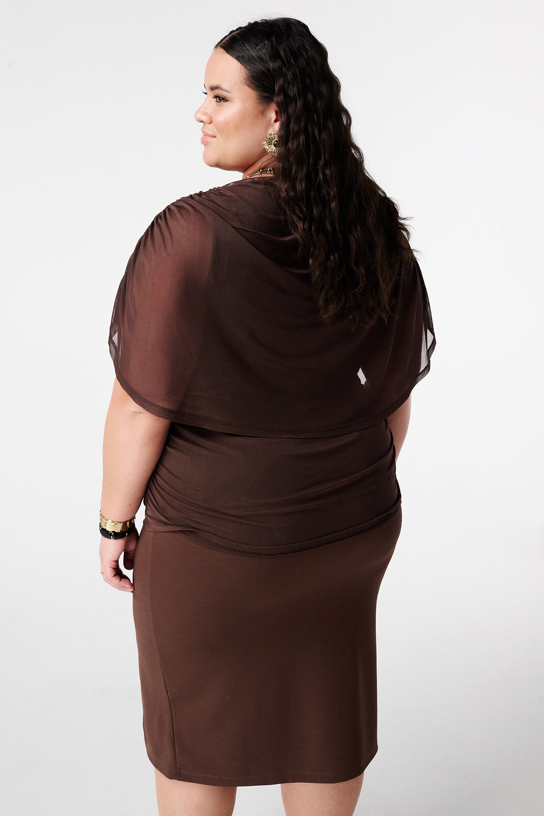 Mesh-Top mit drapierten &Auml;rmeln image number 3