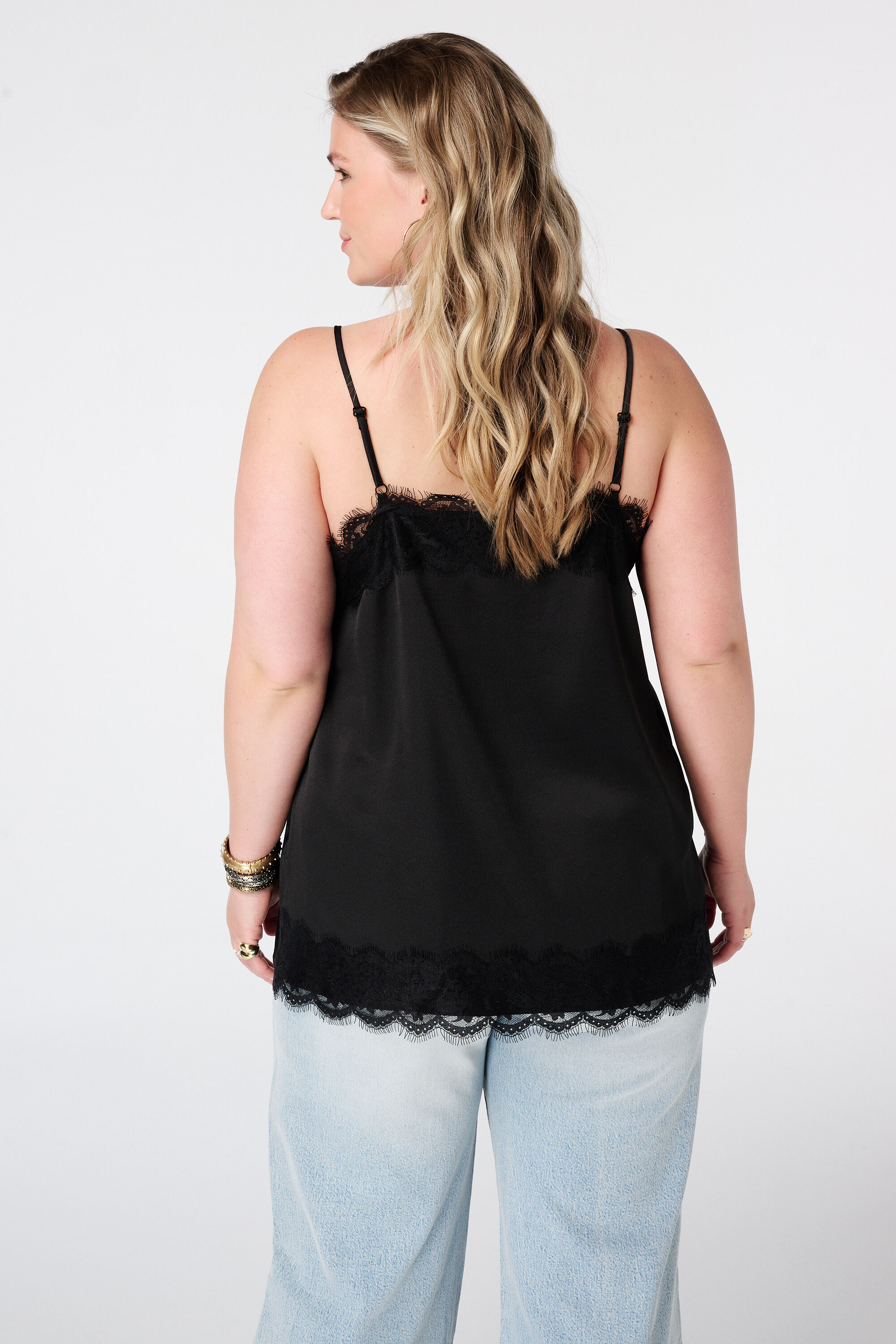 Spaghetti-Bluse mit Spitze image number 3