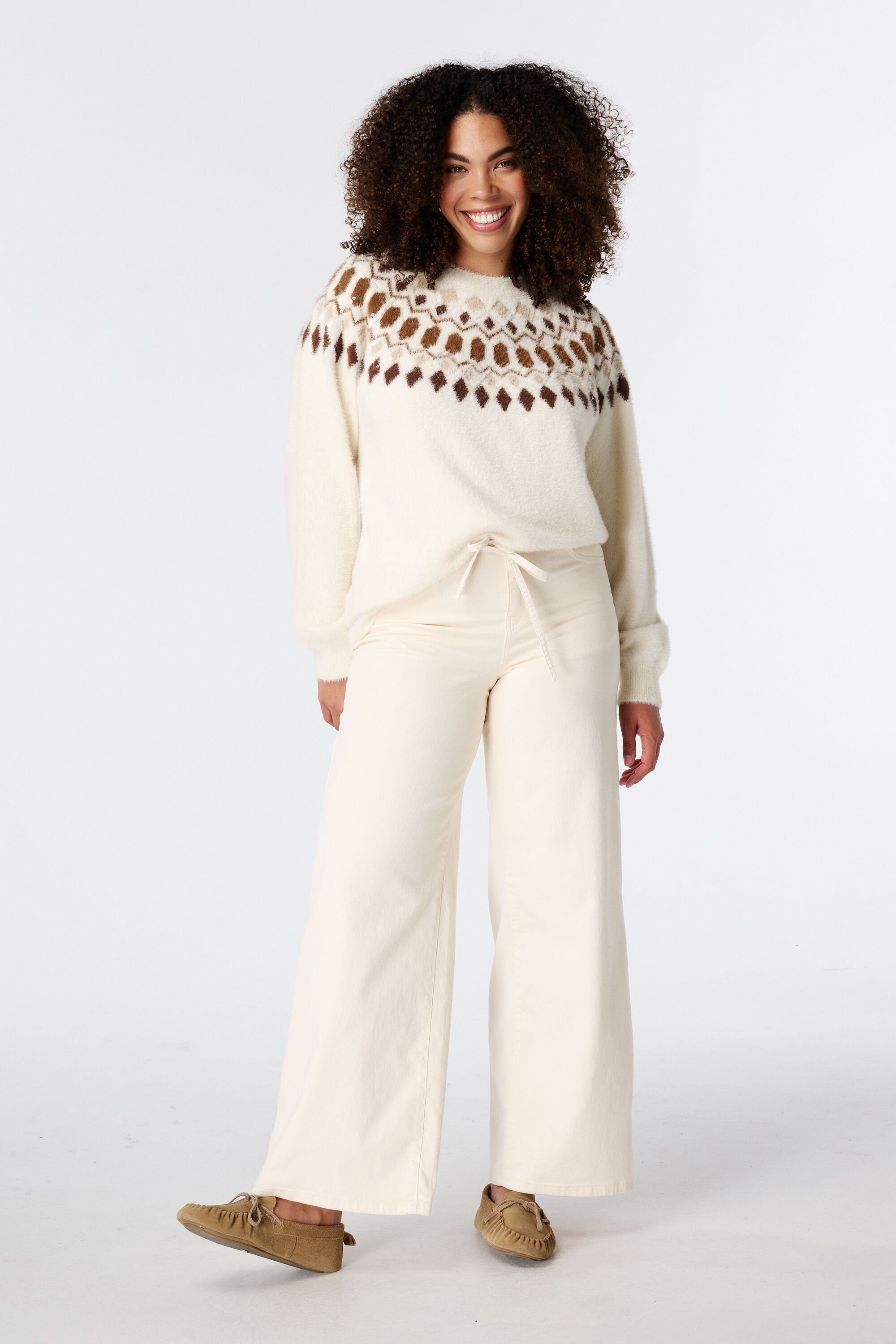 Wide Leg Jeans mit Bindekordel