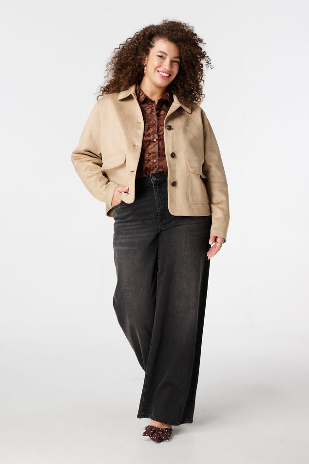 Suèdine jacket with button closure image number 5