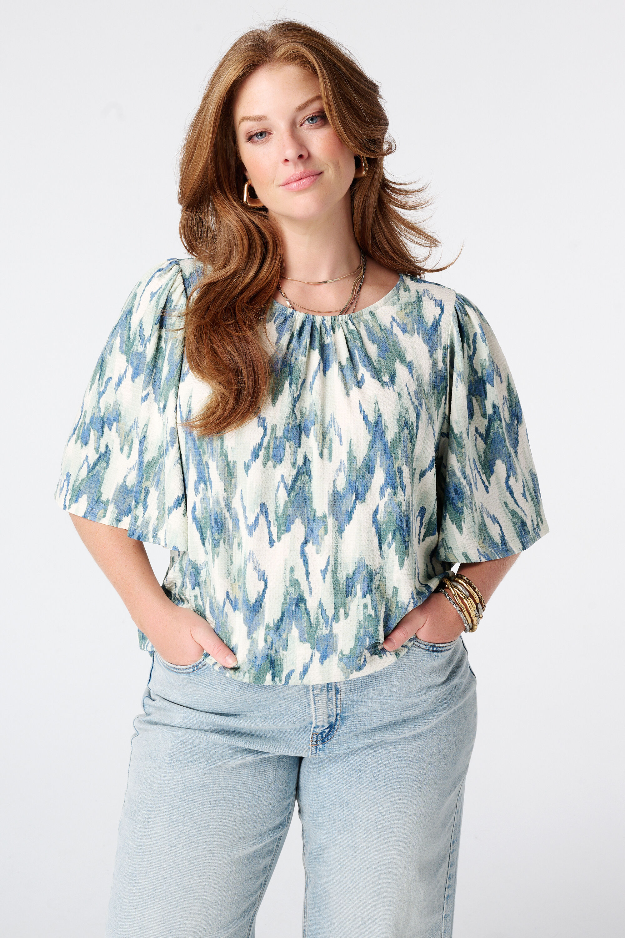 Top mit Print und Rundhalsausschnitt