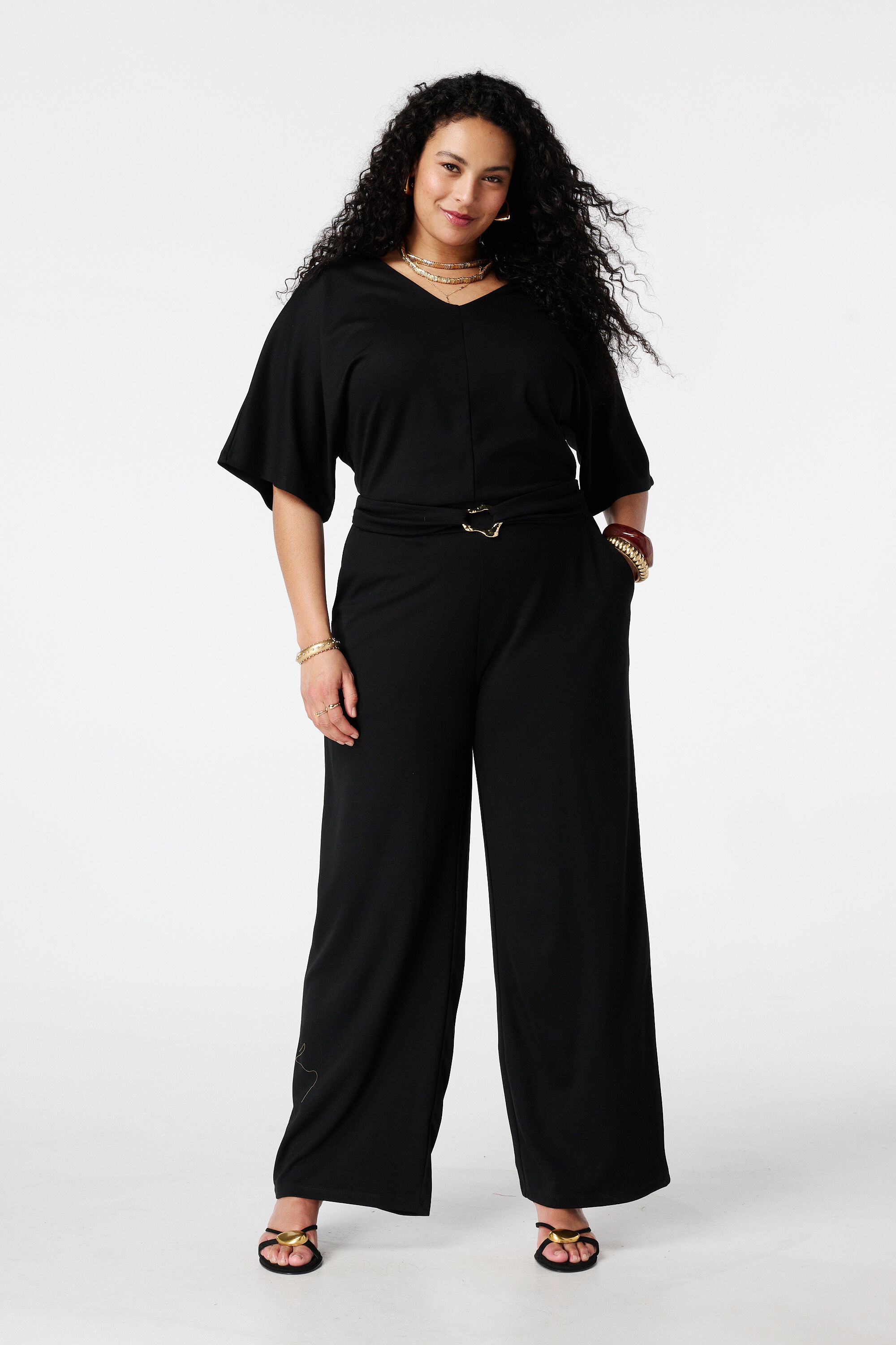 Wide Leg Jumpsuit mit G&uuml;rtel