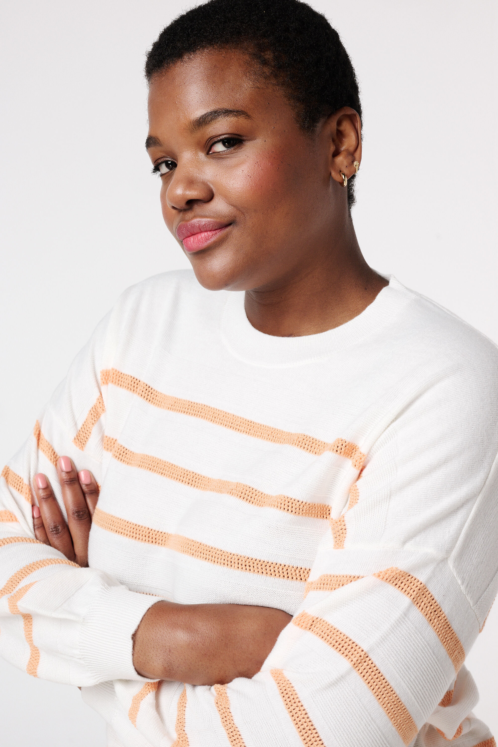 Gestreifter Feinstrickpullover image number 3