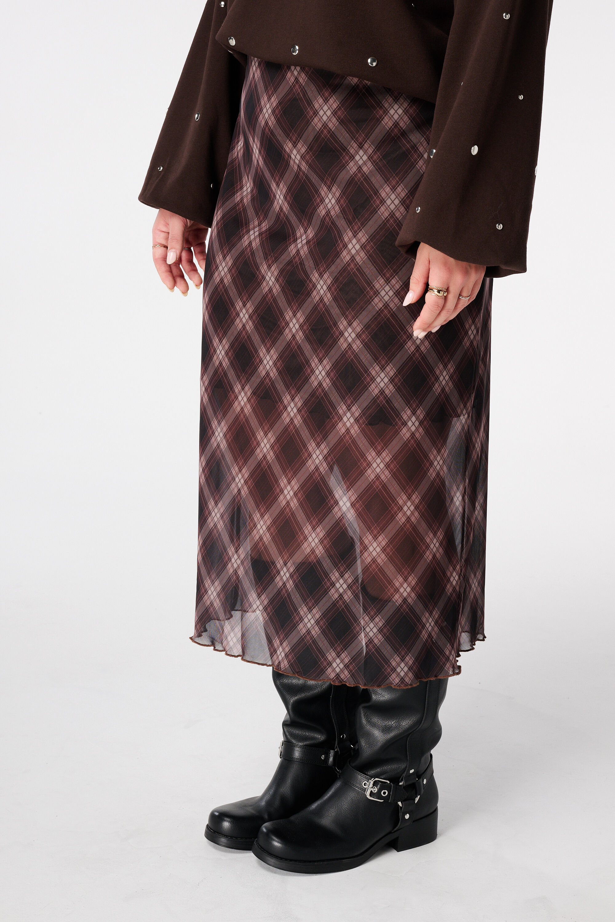 Midi-Rock mit Karomuster image number 5