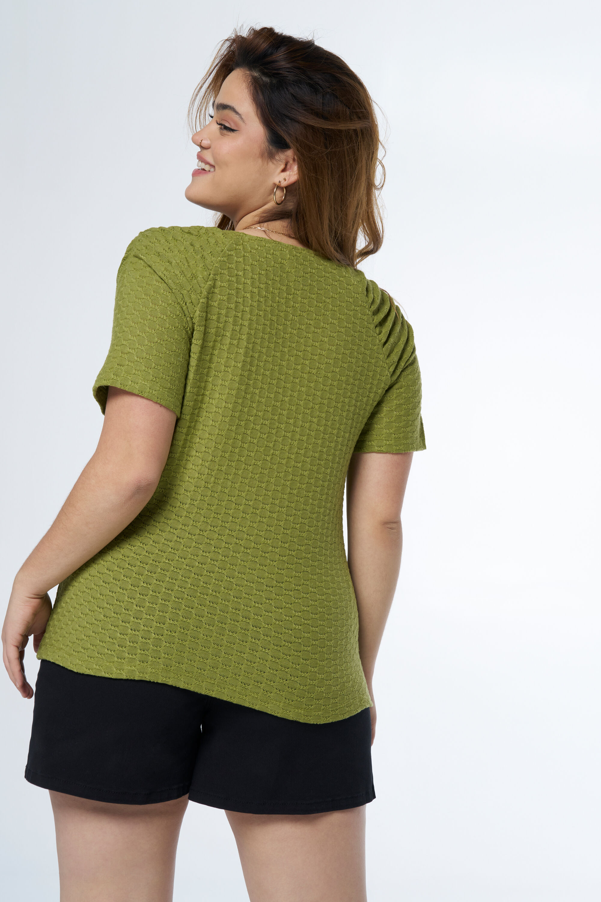 Gewebtes Oberteil mit V-Ausschnitt image number 3