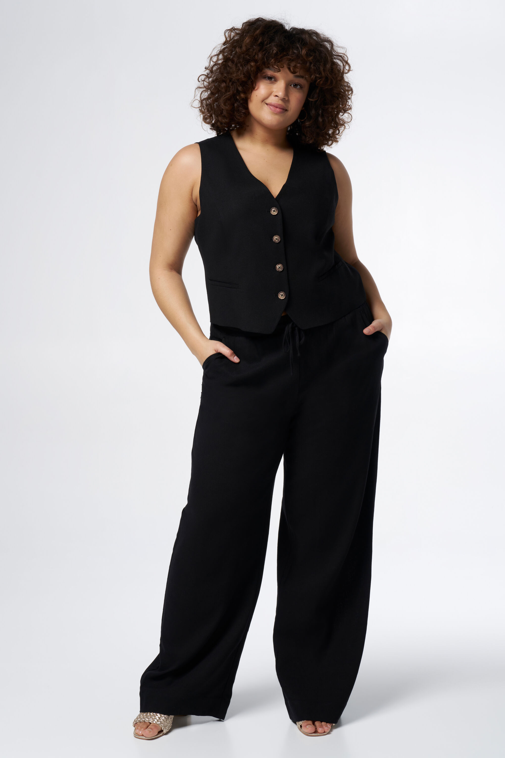 Leinenweste mit Schildpattkn&ouml;pfen image number 6