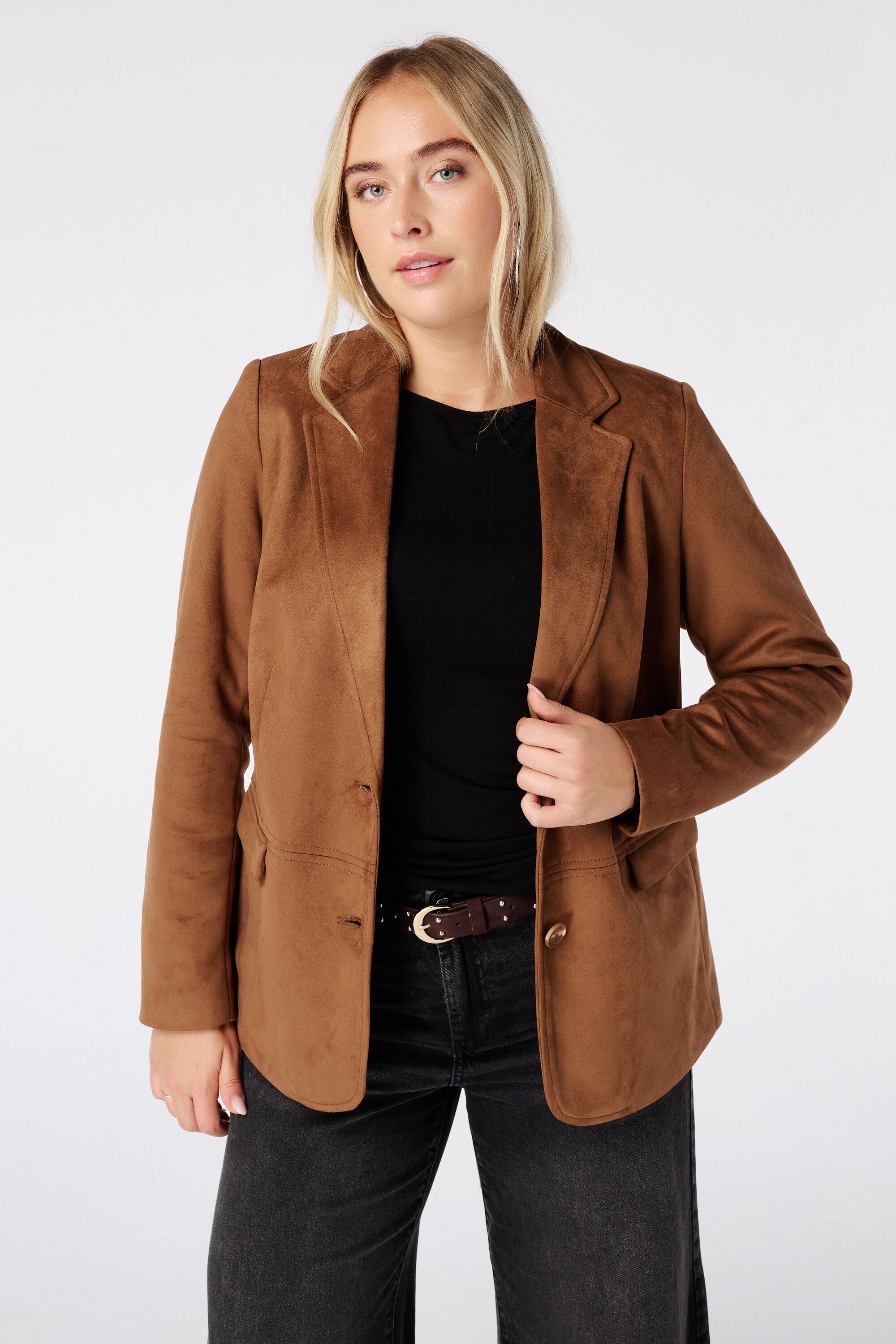 Blazer in Velourslederoptik image number 0