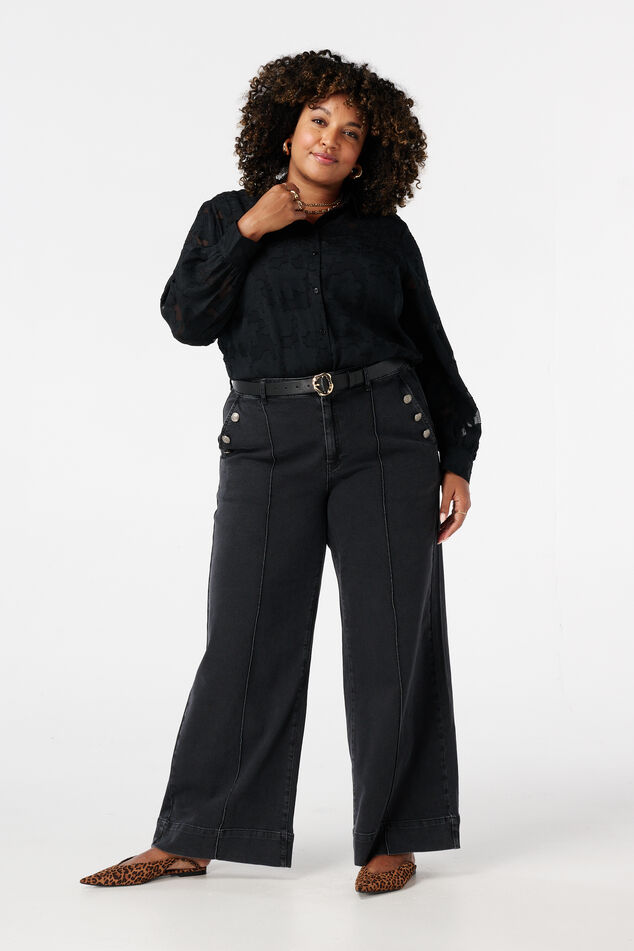 Weite Jeans mit Zierknöpfen image number 0