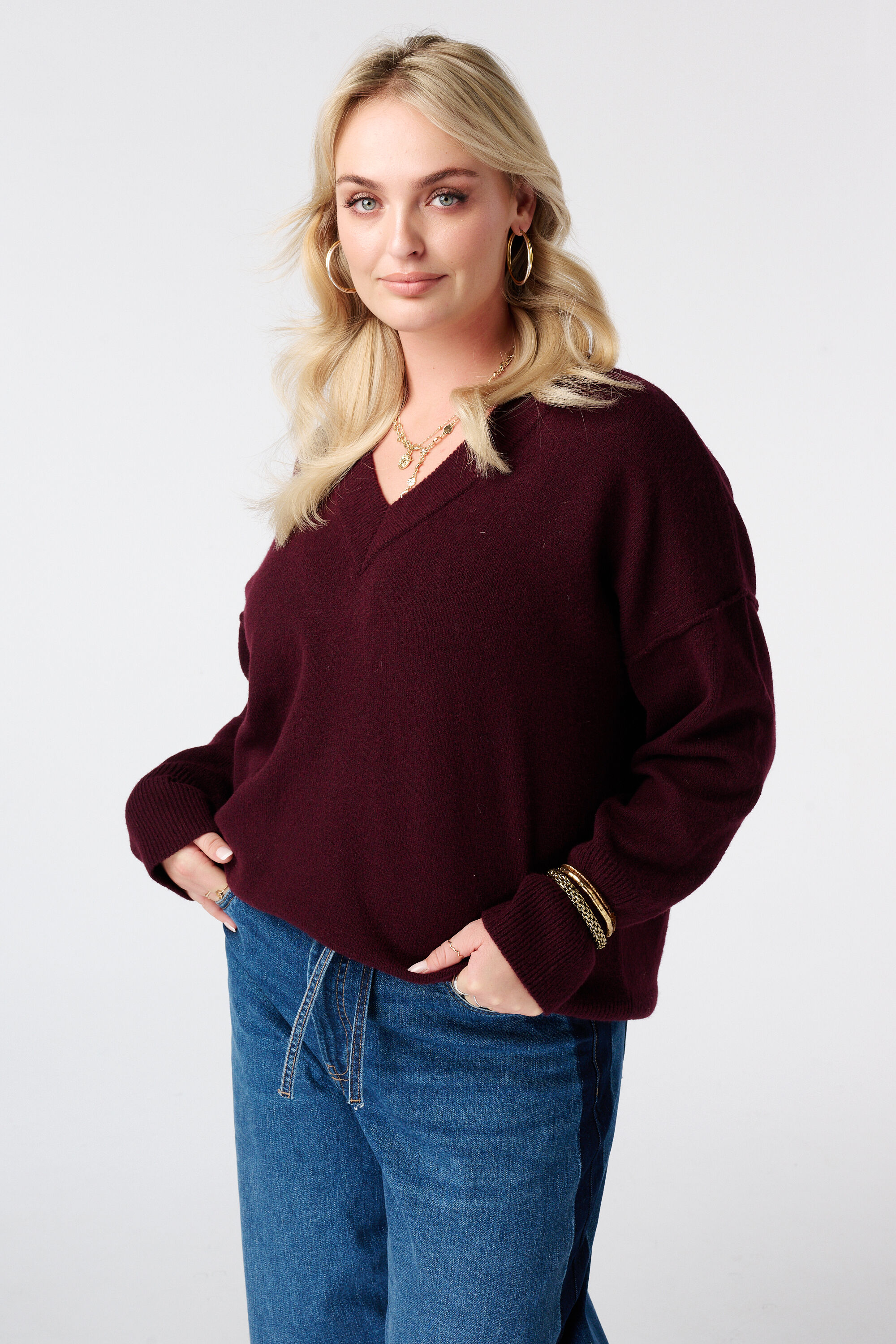Pullover mit V Ausschnitt