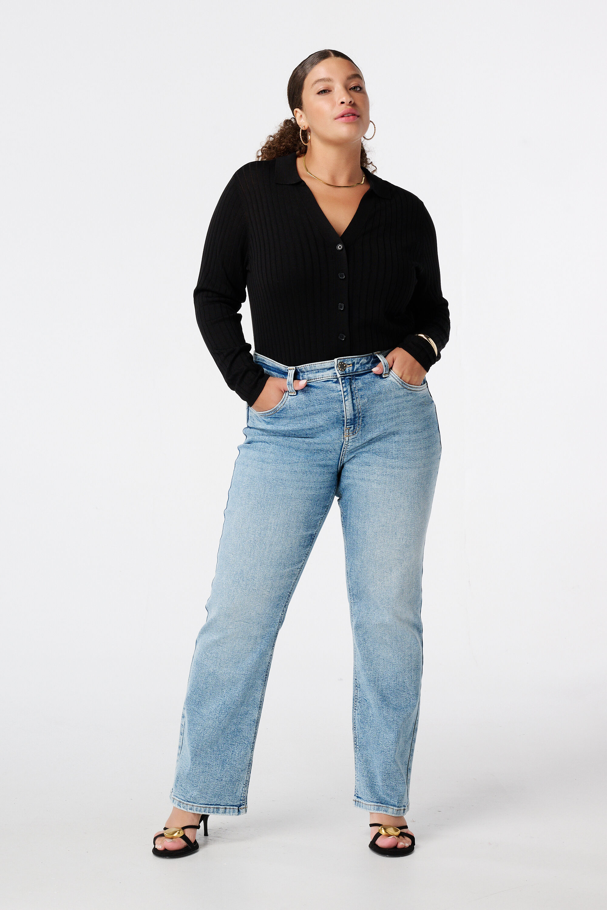 Strick-Poloshirt mit Kn&ouml;pfen  image number 5