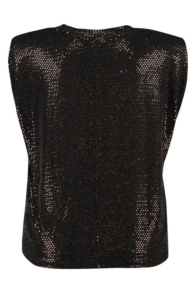 Ärmelloses Top mit Schulterpolstern image number 3