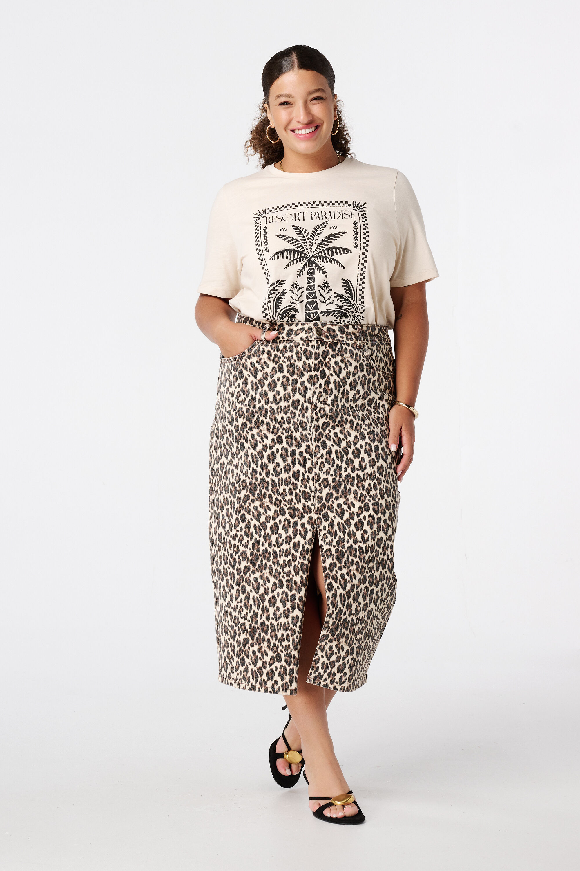 Denimrock mit Pantherprint image number 6