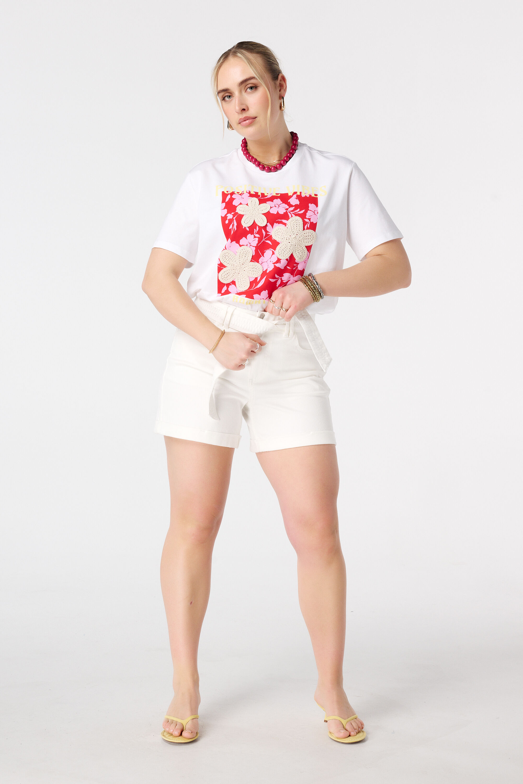 Jeans Shorts mit Bunddetail