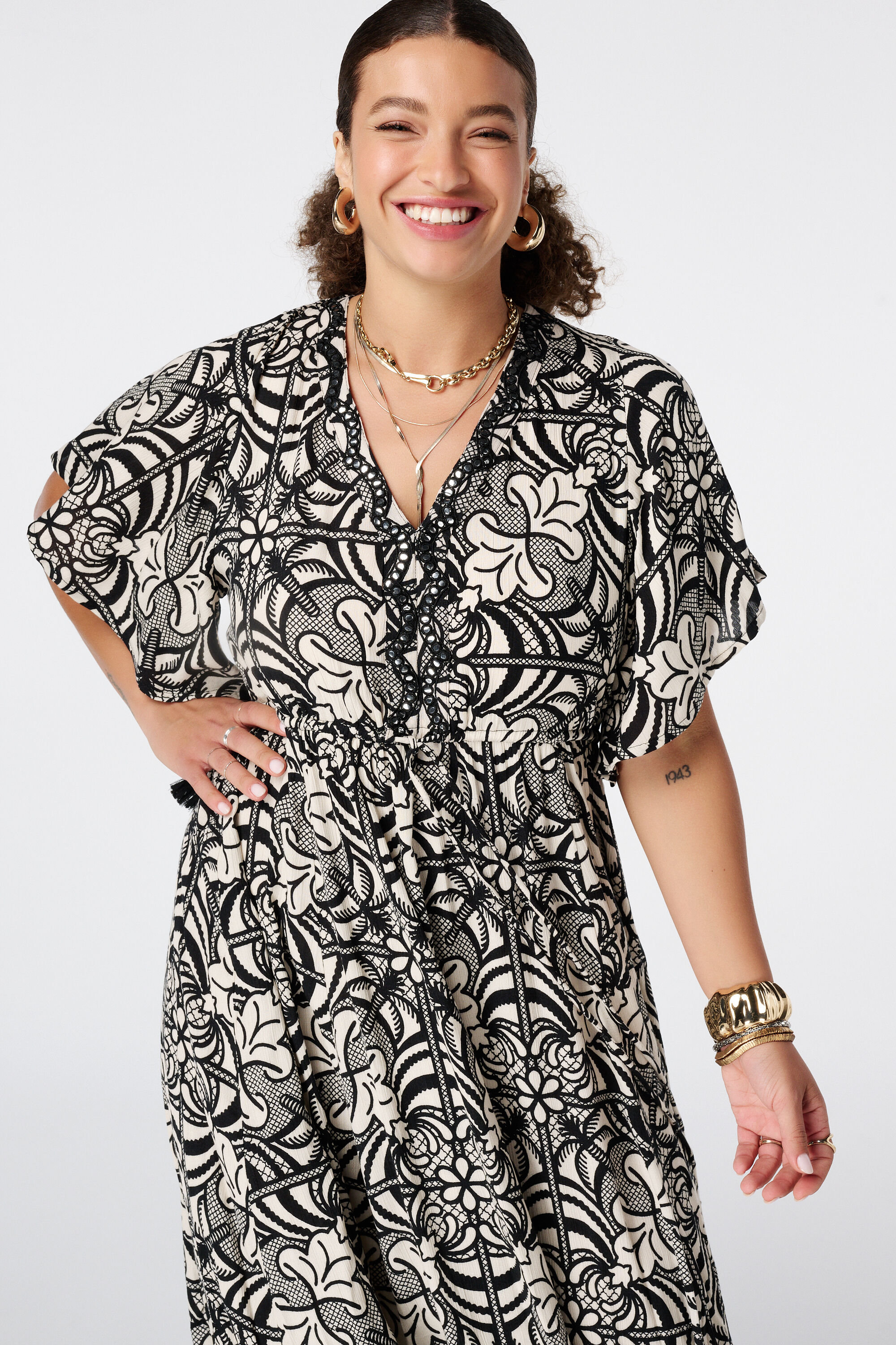 Maxikleid mit Schmetterlings&auml;rmeln image number 4