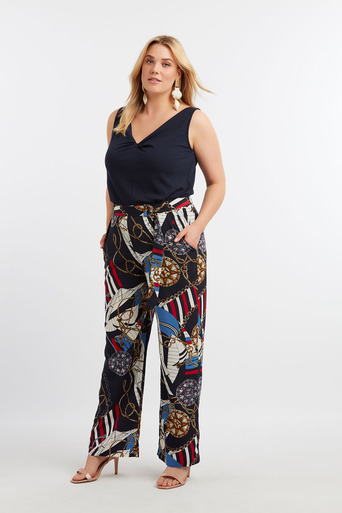 Weite Hose mit Print image number 4