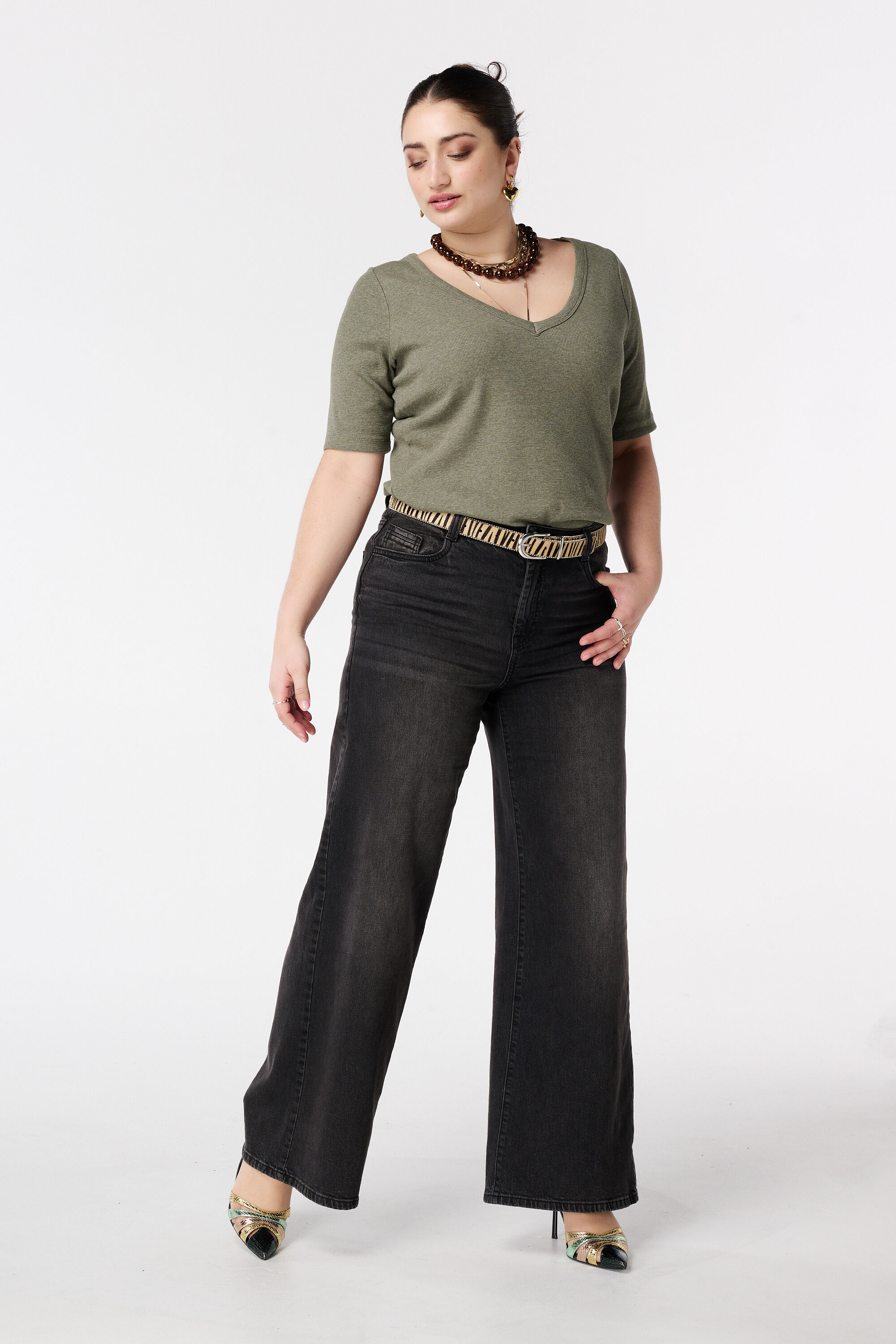 Ripp-Top mit V-Ausschnitt image number 5