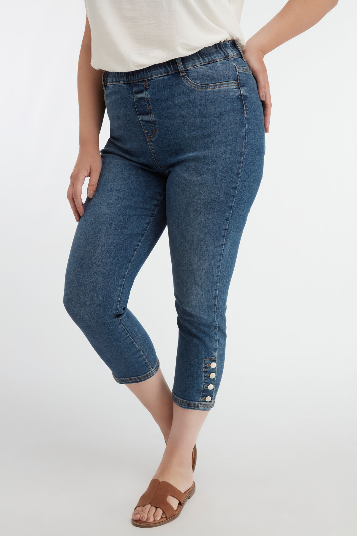 POPPY Treggings in k&uuml;rzerem Schnitt mit Kn&ouml;pfen  image number 5