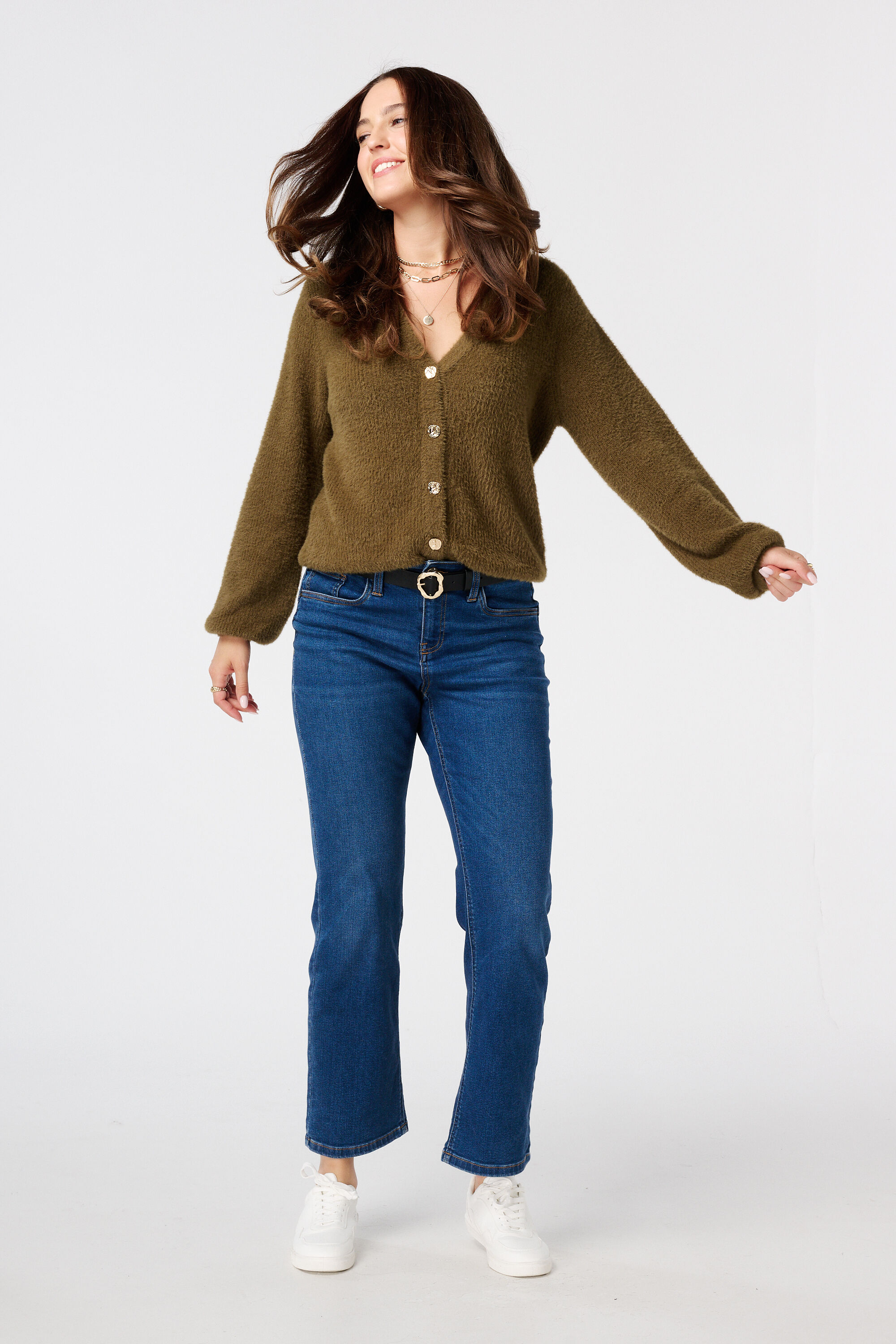 Weiche Strickjacke mit goldenen Kn&ouml;pfen image number 5