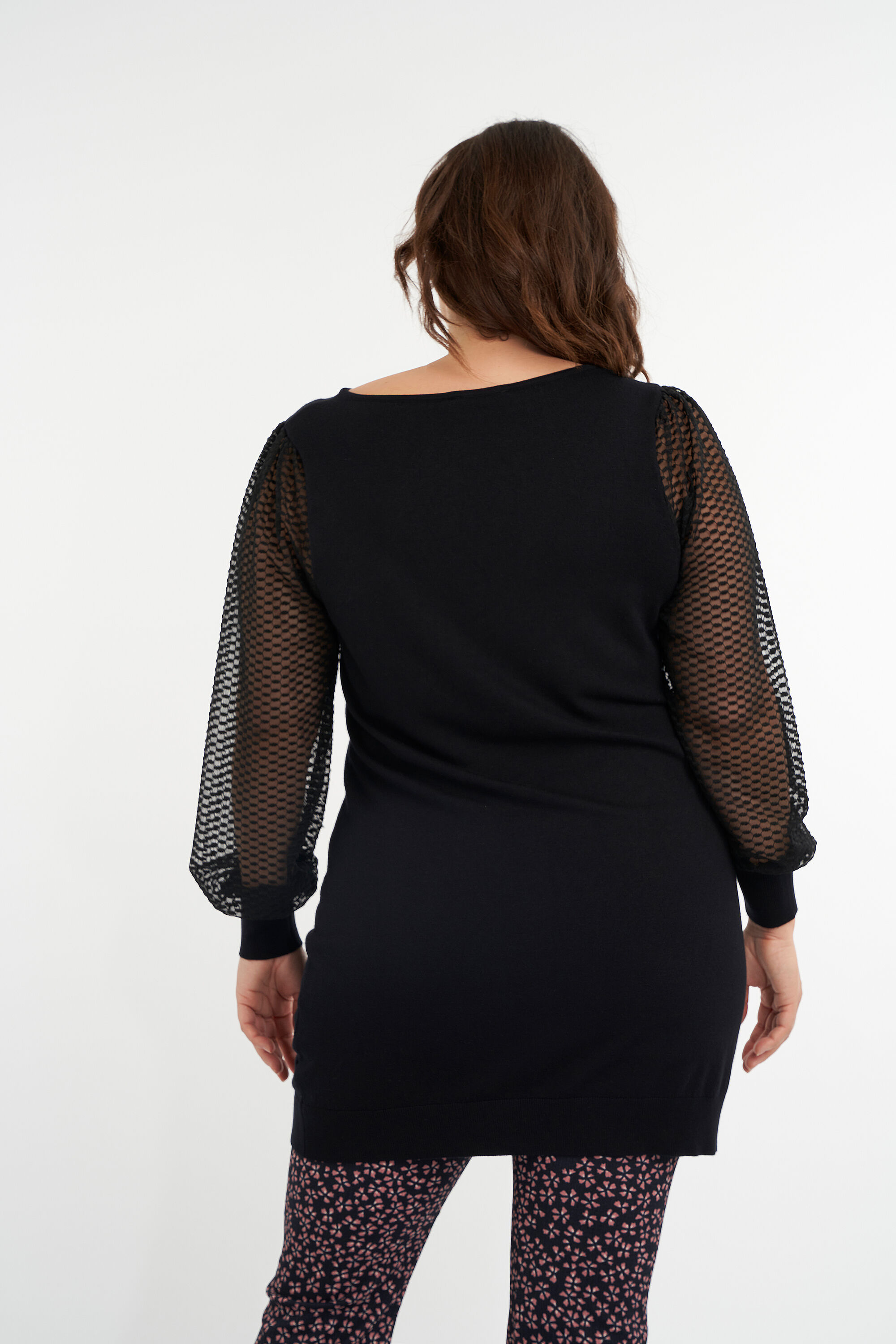 Langes Sweatshirt mit Chiffon-&Auml;rmeln  image number 3