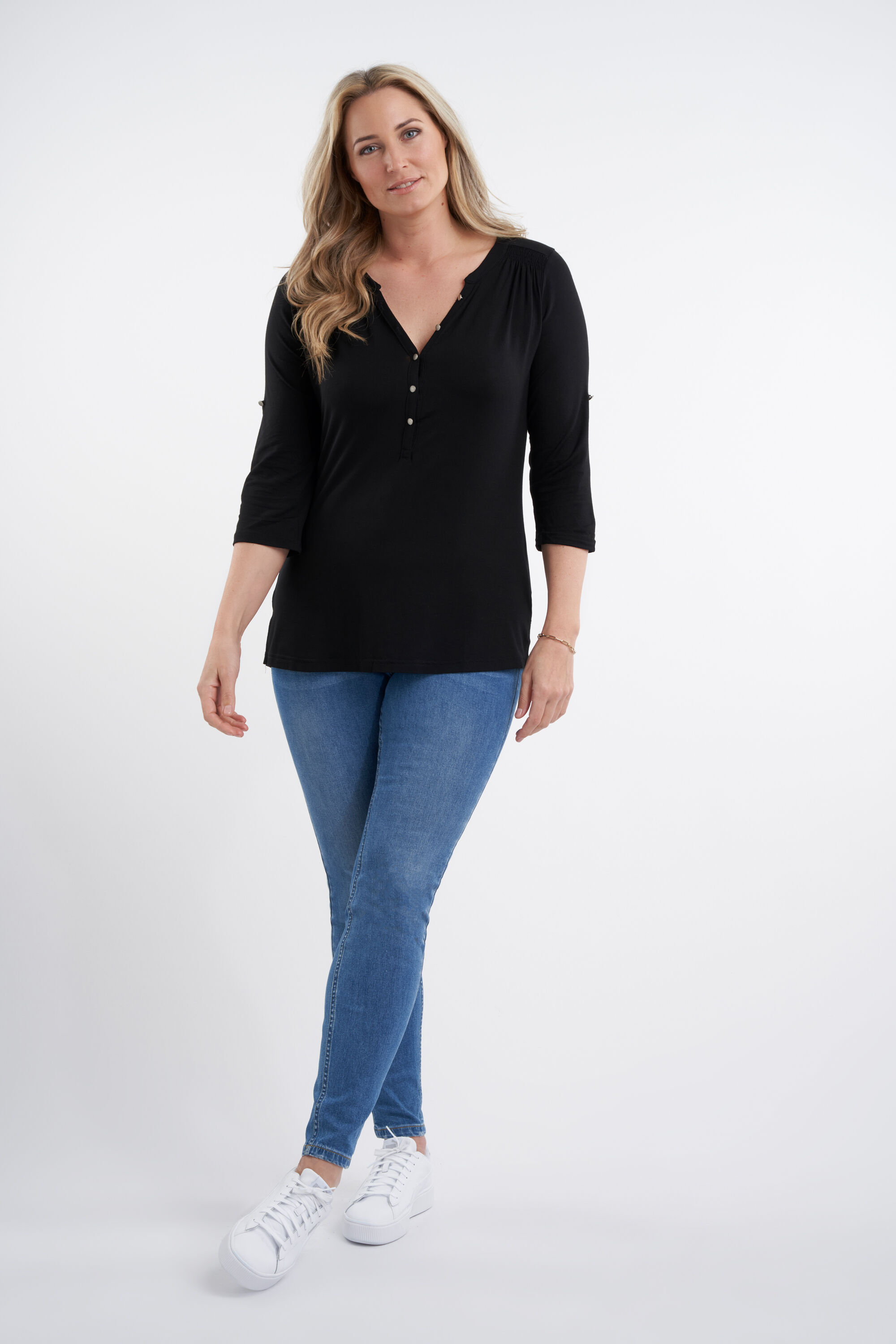 2er Pack Top mit bauschigen Dreiviertel&auml;rmeln image number 5