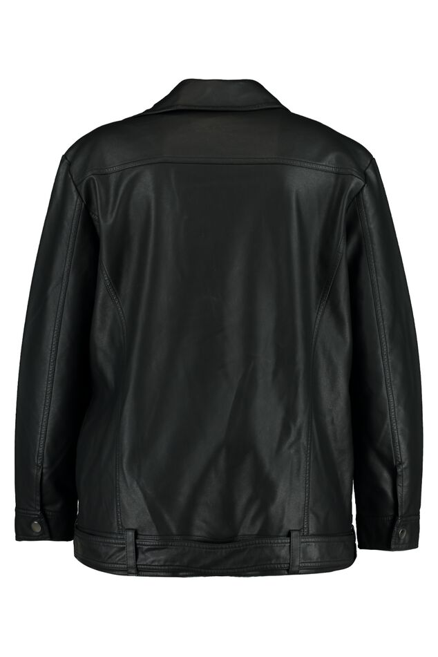 Übergroße Kunstleder-Bikerjacke image number 2