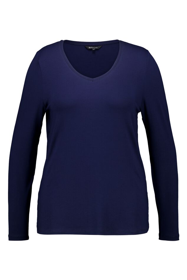 Langärmeliges Oberteil mit V-Ausschnitt image number 1