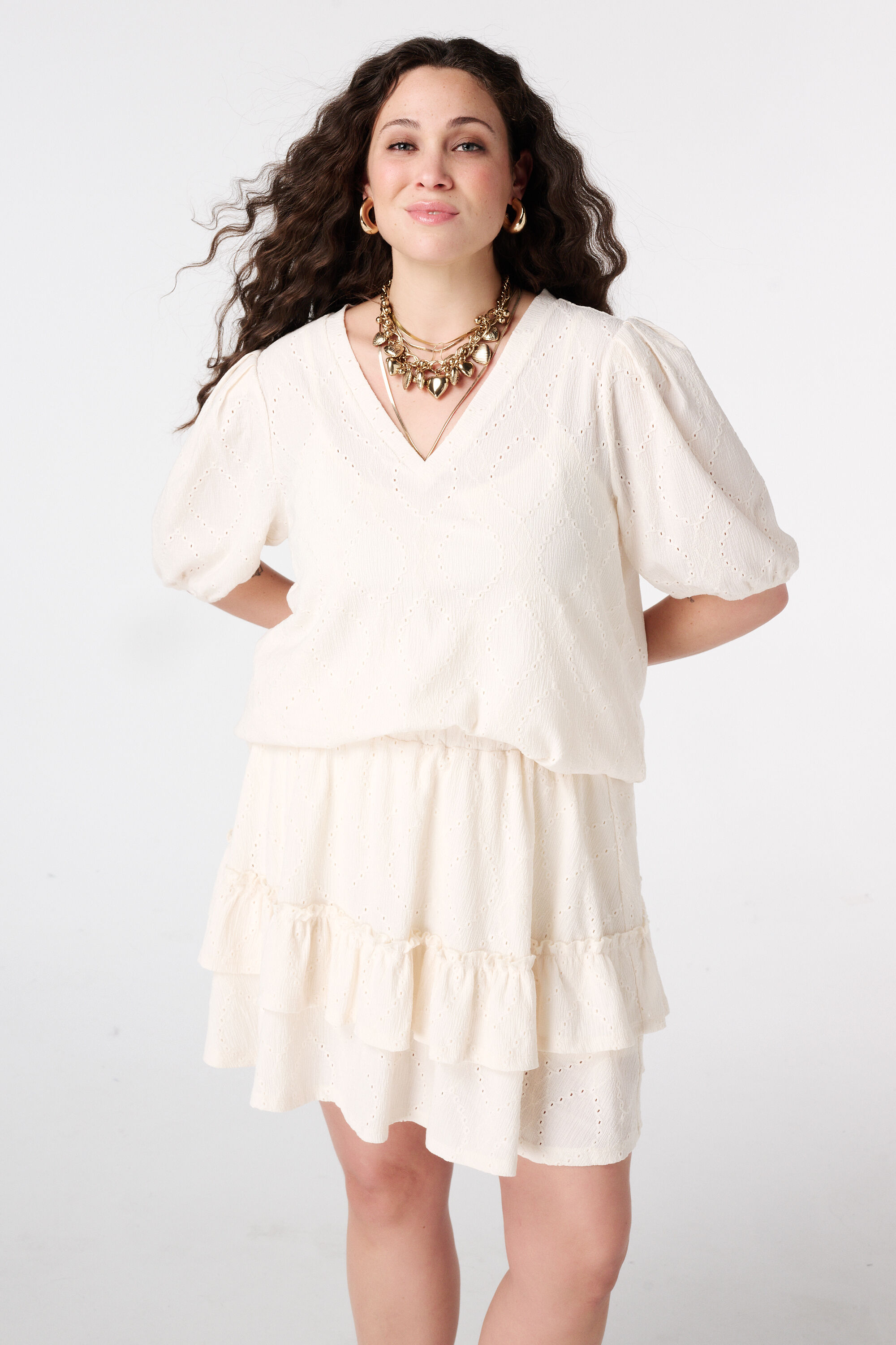 Top mit Broderie-Look image number 0