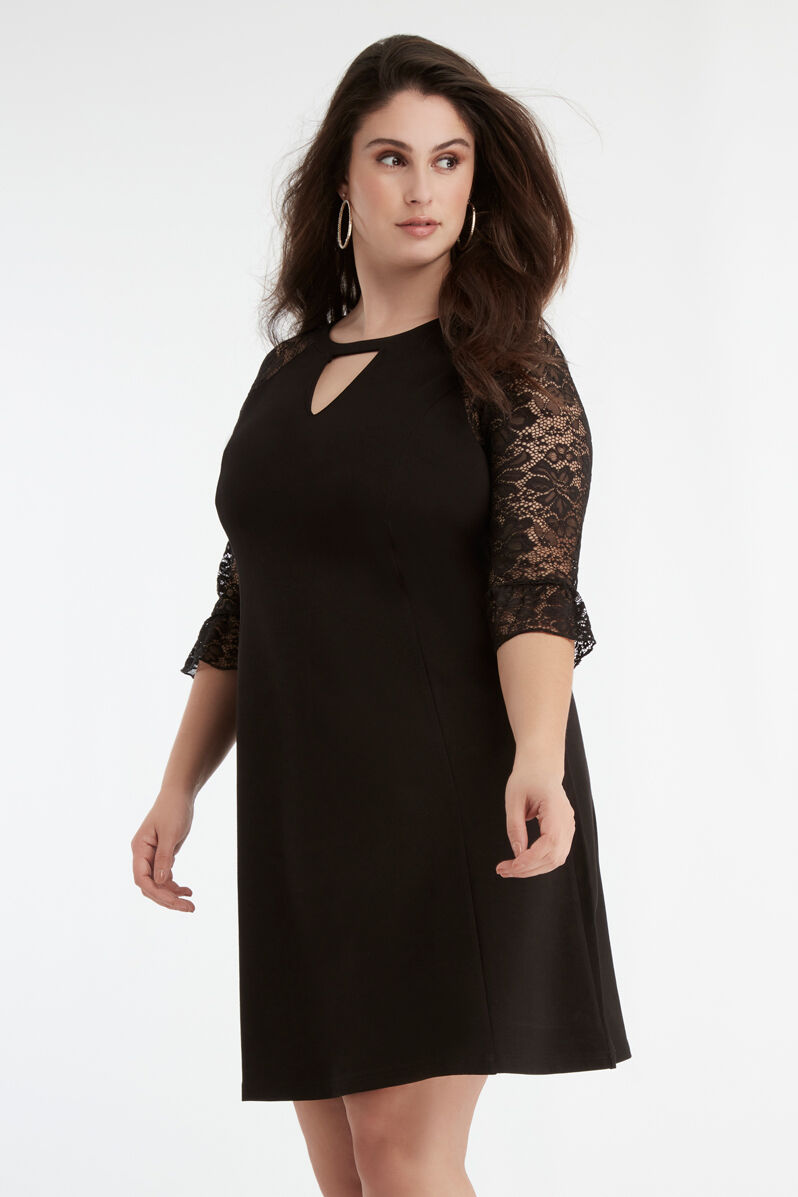 Kleid mit Spitzen-&Auml;rmeln image number 6