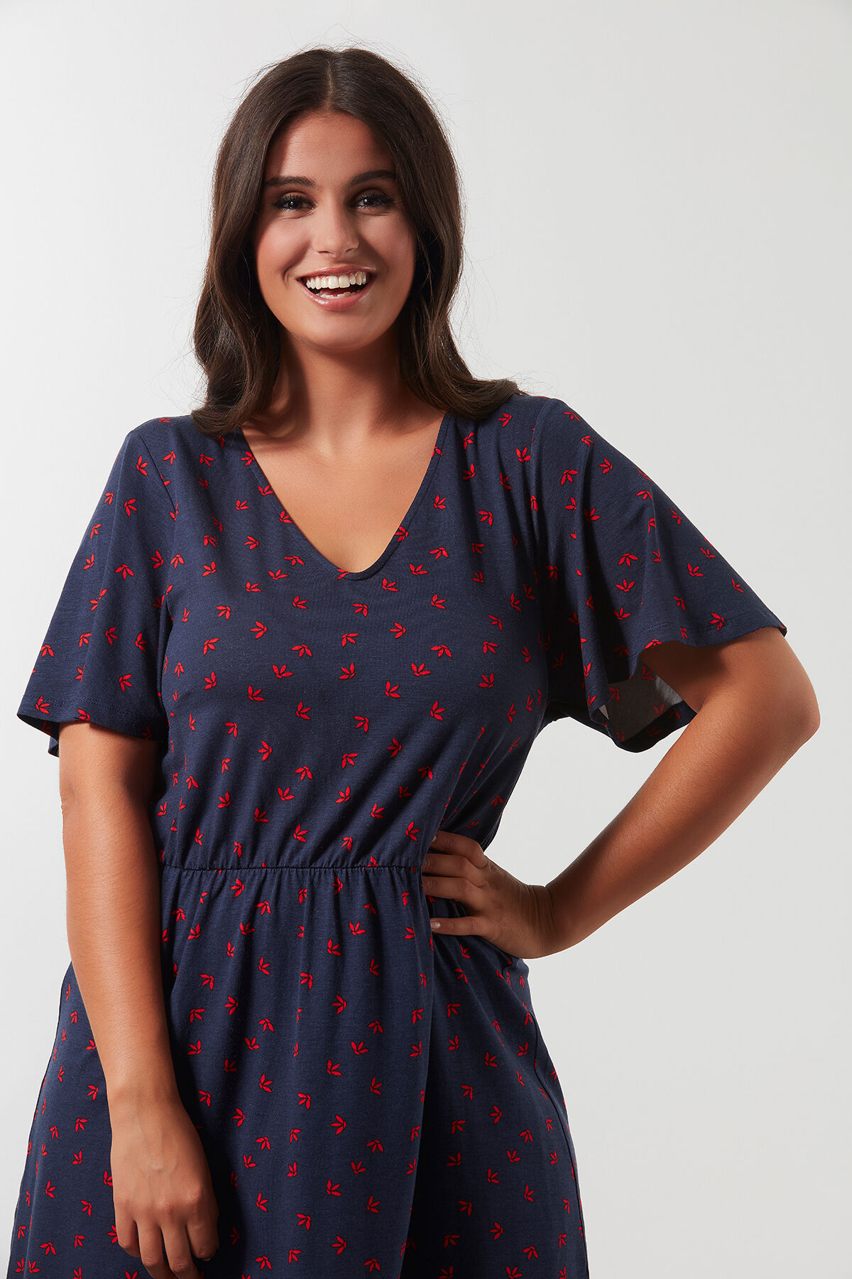 Kleid mit Allover-Print image number 0