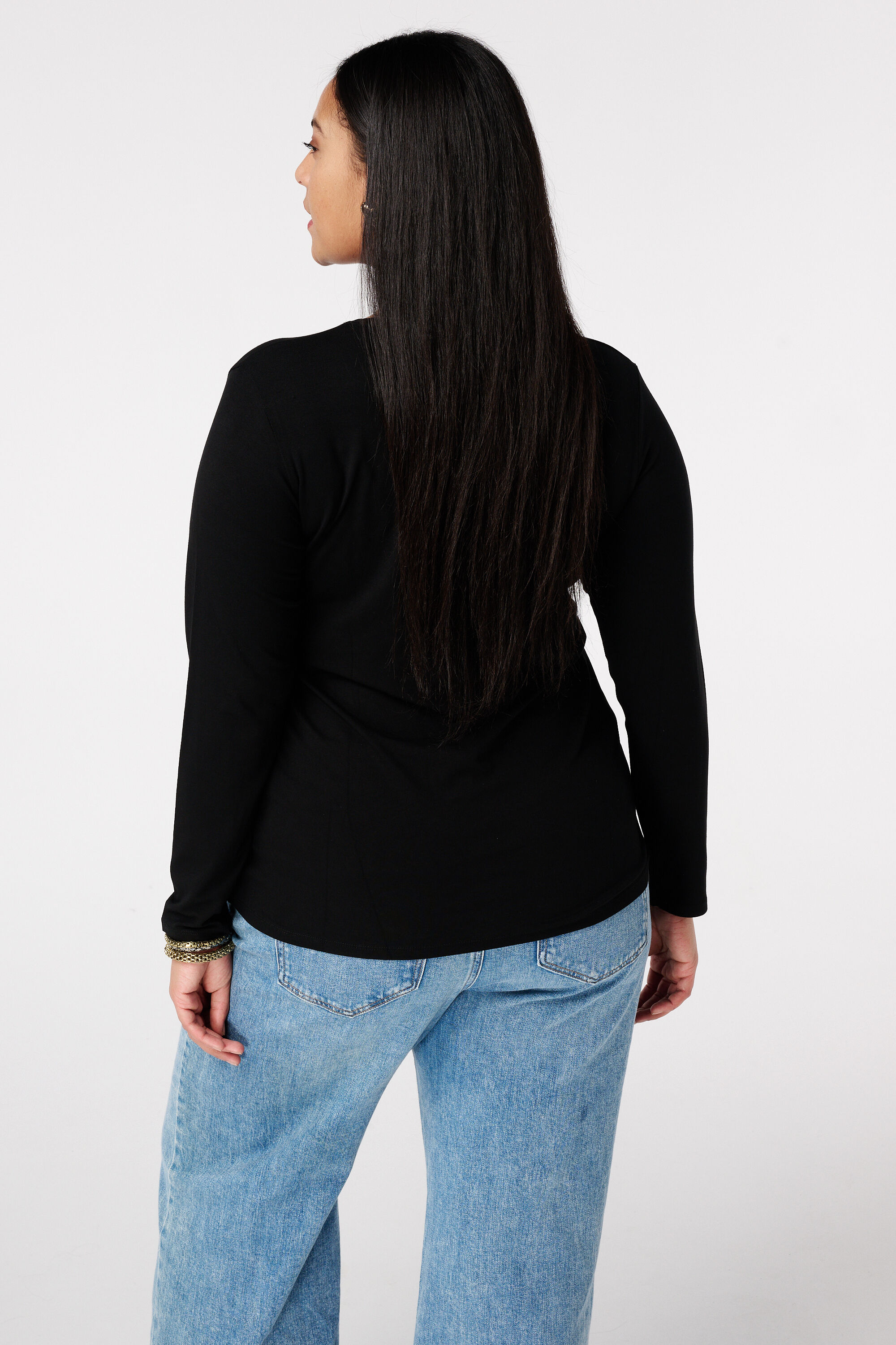 Lang&auml;rmeliges Oberteil mit Rundhalsausschnitt image number 3