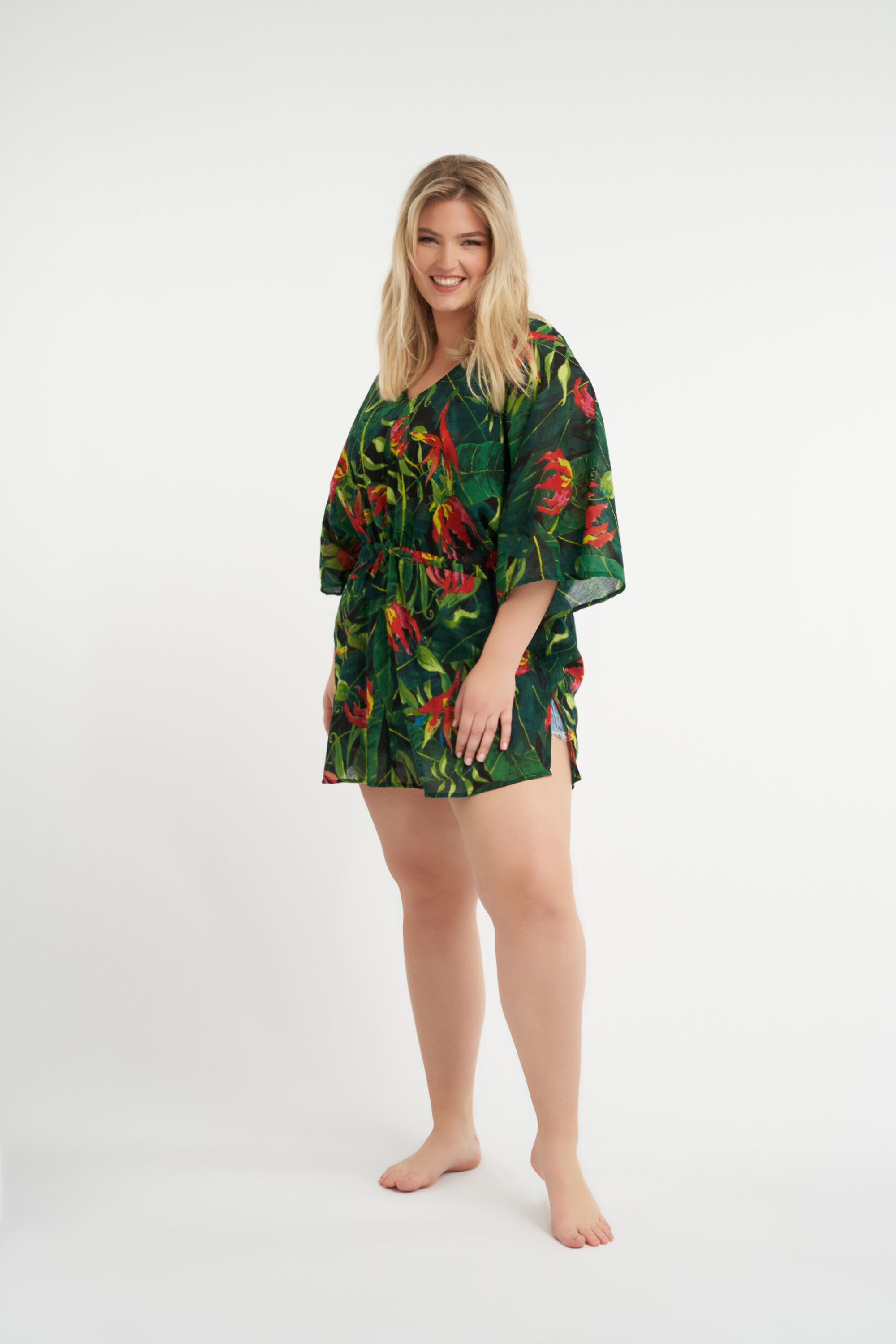 Kurzer Kaftan mit Print image number 4